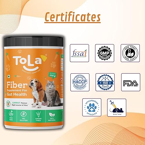 Miniatura 7 de Tola Suplemento Gut Health para perros y gatos  Sabor a zanahoria  Decoración de nutrición diaria con enzimas digestivas  Apoya la digestión, alivio
