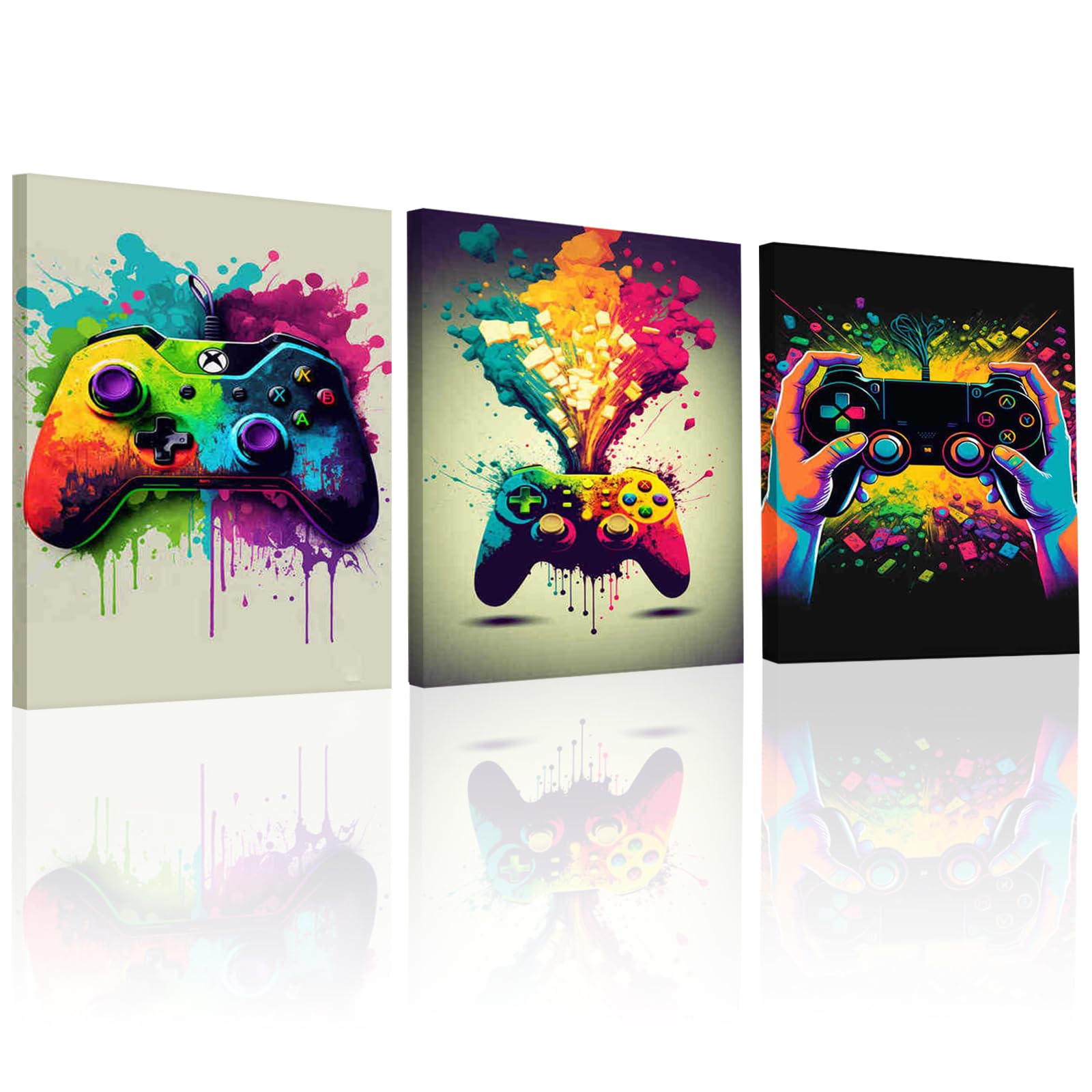 KiKiHong Gaming Wall Art,3 Pcs Framed Gaming Canvas Wall Art 30x40 cm — image 1