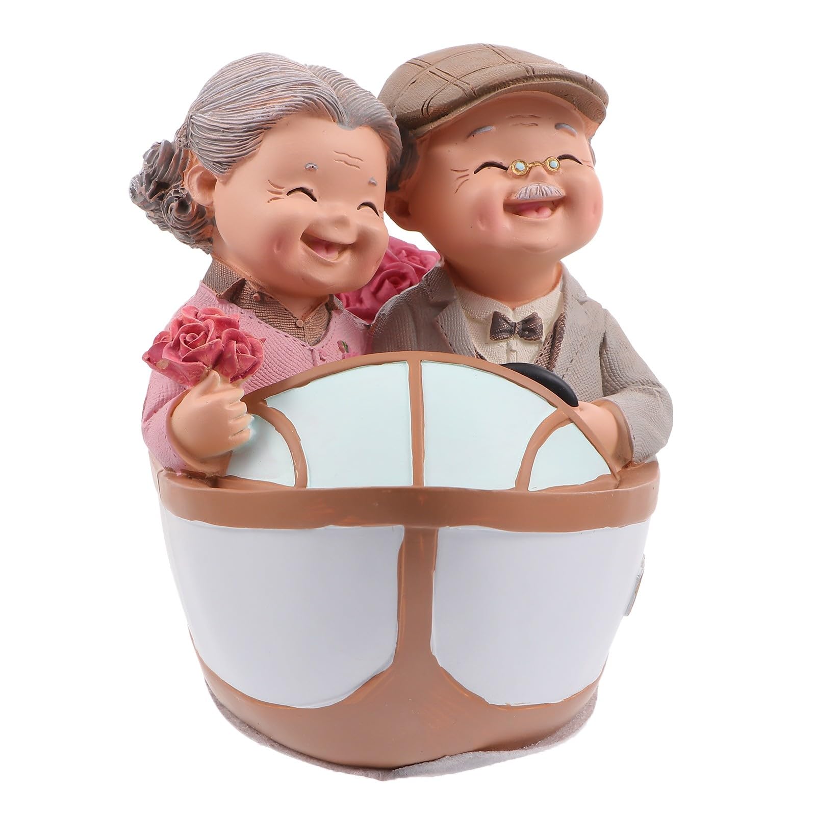 PACKOVE Statuina in Resina di Coppia Anziana Romantica per Decorazione Tavolo, Regalo per Anniversario Matrimonio e Festa della Mamma, Stile Artistico e Colore Assortito