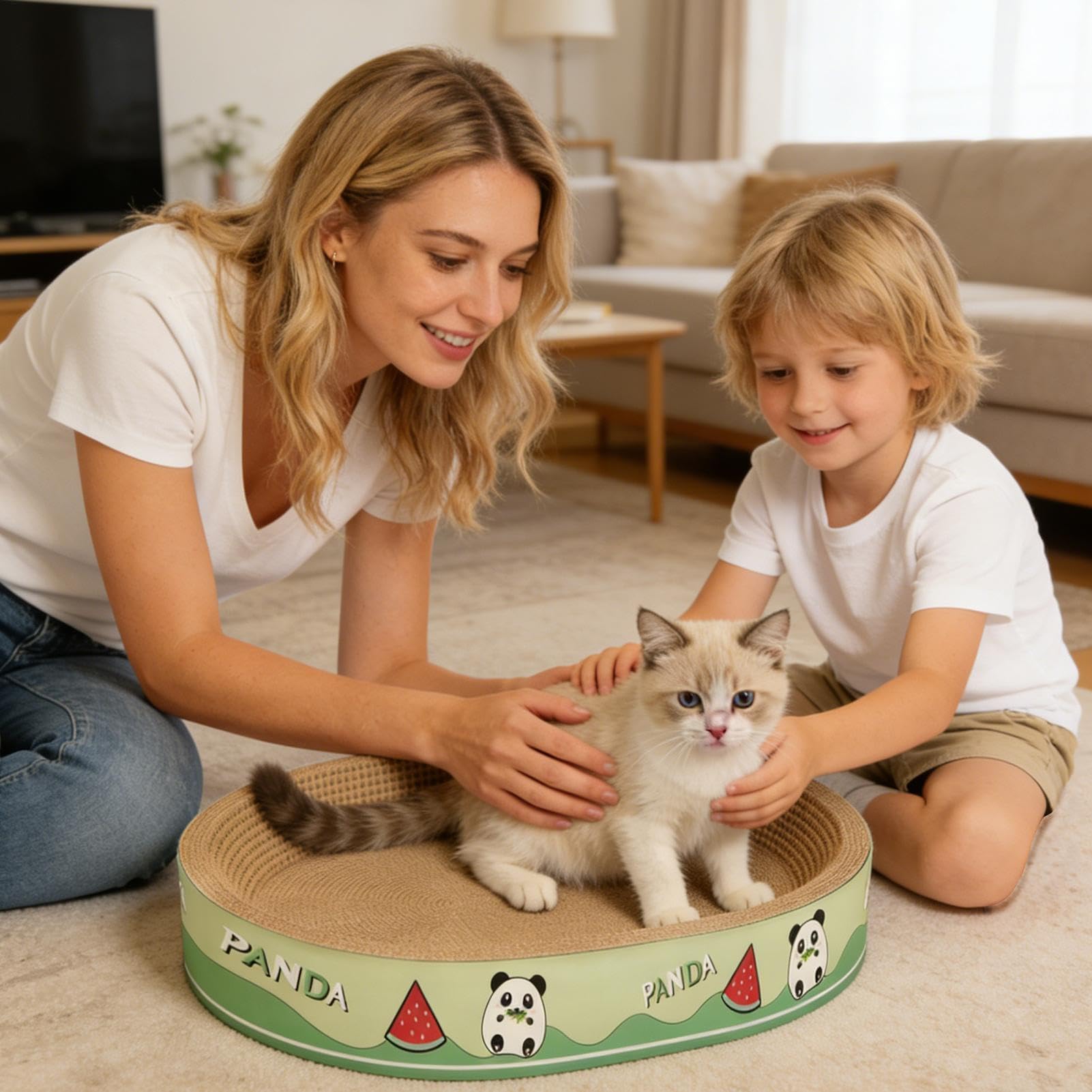 Cama Rascador para Gatos Protección Muebles Tabla Segura para Afilar Uñas | Sofá Camastro para Felinos Para Dormitorio, Balcón, Esquina, Suelo o Apartamento