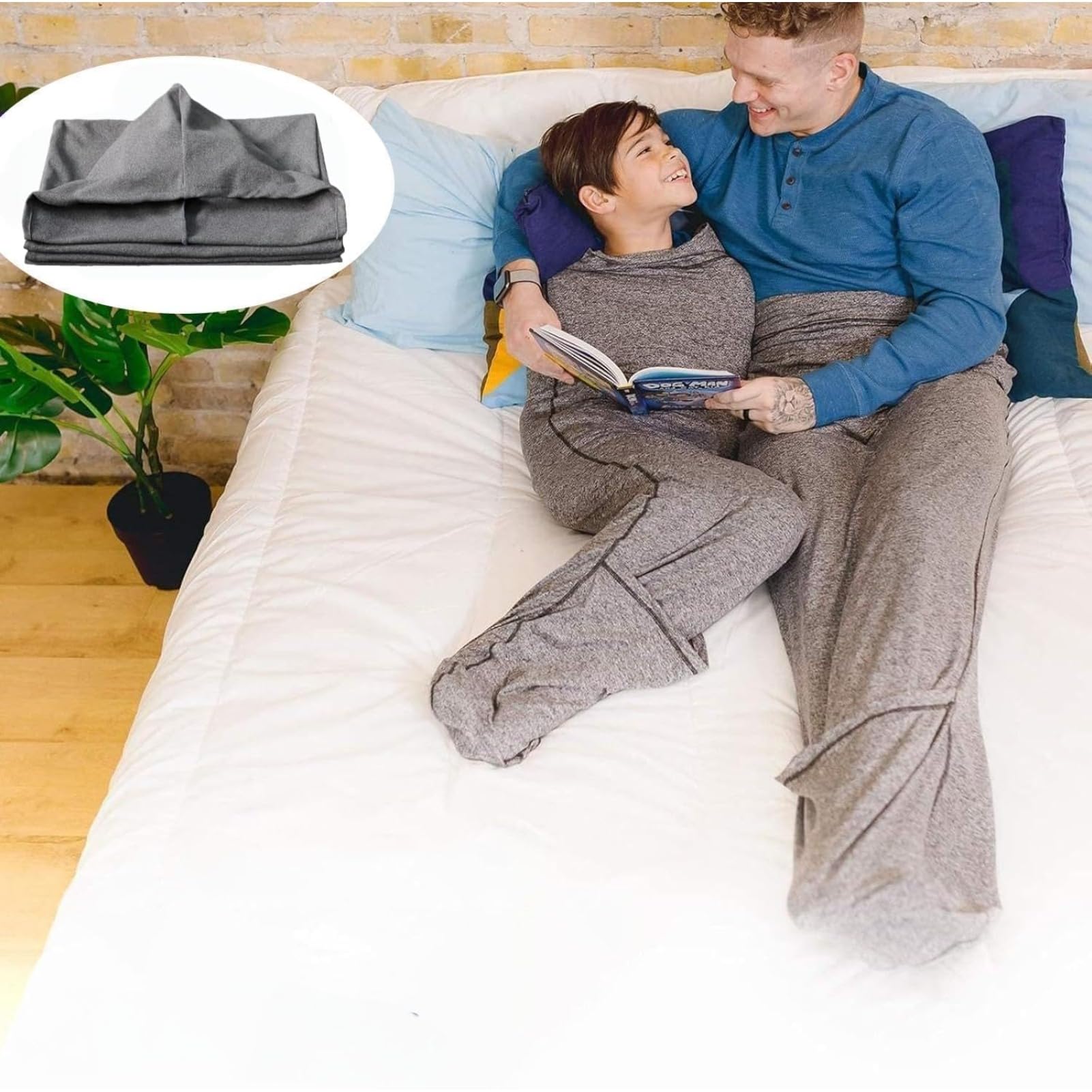 Coperta indossabile con cappuccio, sacco a pelo per adulti e bambini, morbida, per pisolini, viaggi, campeggio e casa