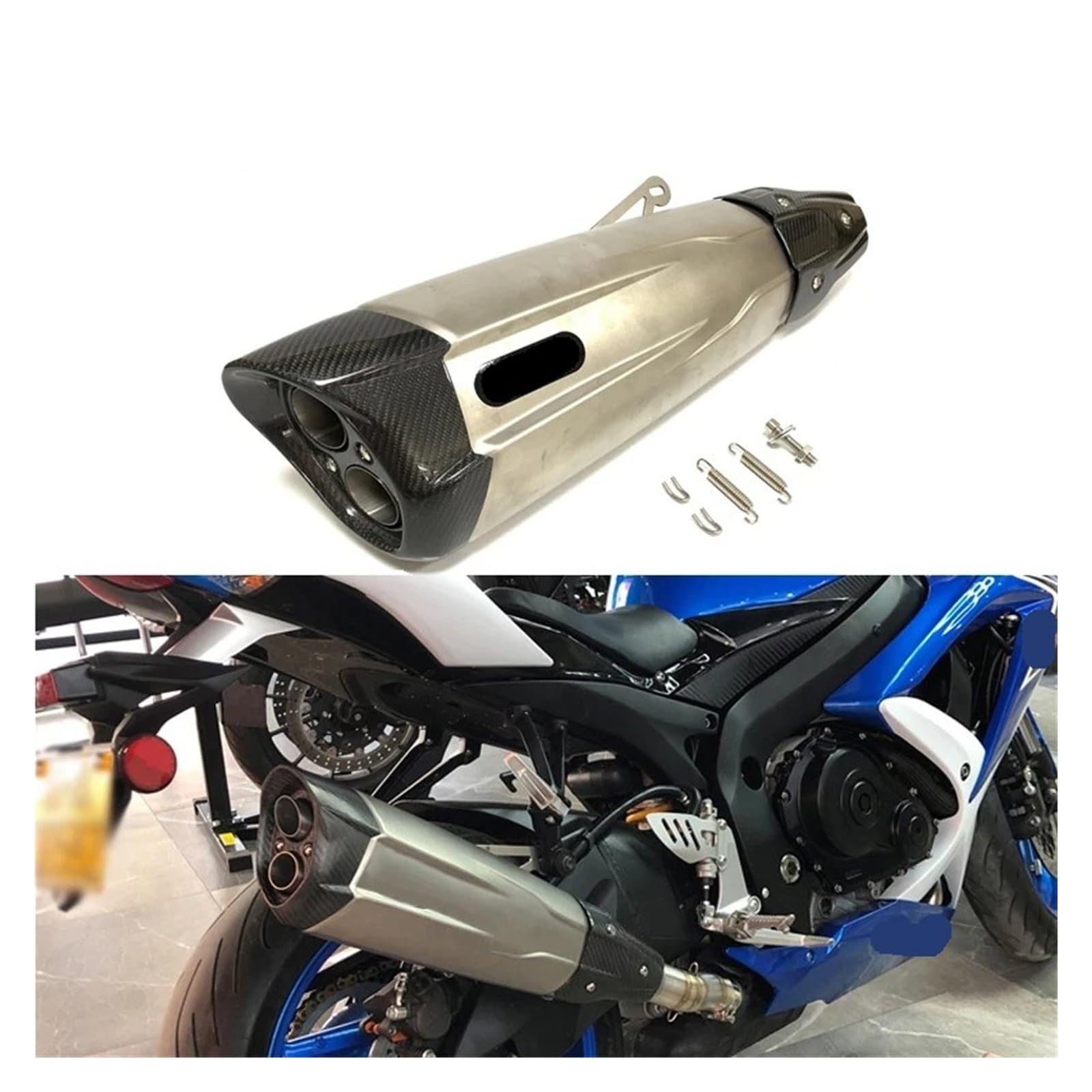 Titan-Motorradauspuffanlage Für R1250ADV, R1250RT, R1250RS, R1250R, R1250GS (Komplettanlage, Ab 2019), 51-mm-Endschalldämpfer(R1250GS-1)