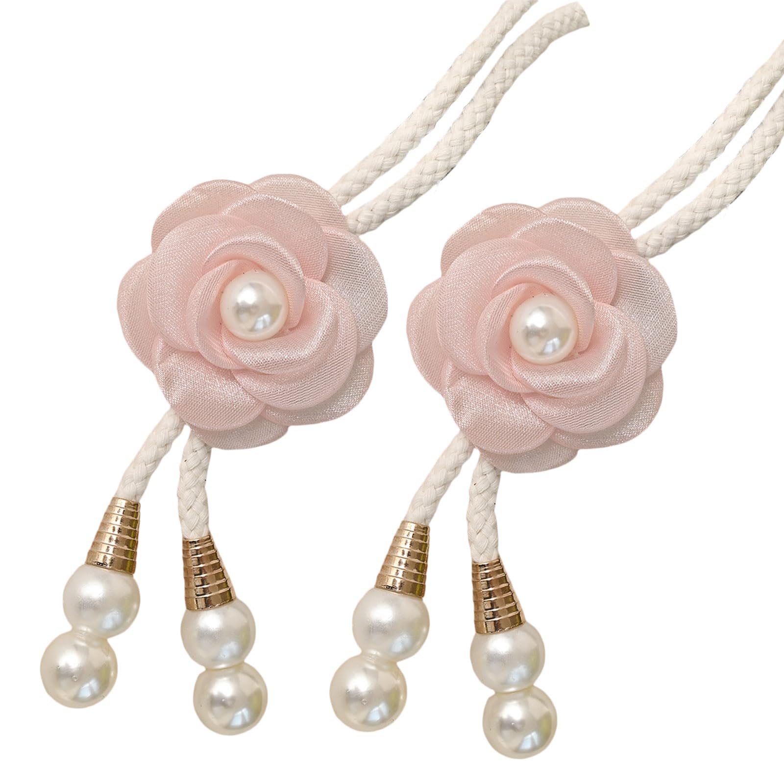 ZEPFJHE 2Pieces Soft Sheer Curtain Tiebacks with Delicate Flower Shape Multipurpose Curtain Rope Suitable for Decorating Flexible Window Tie