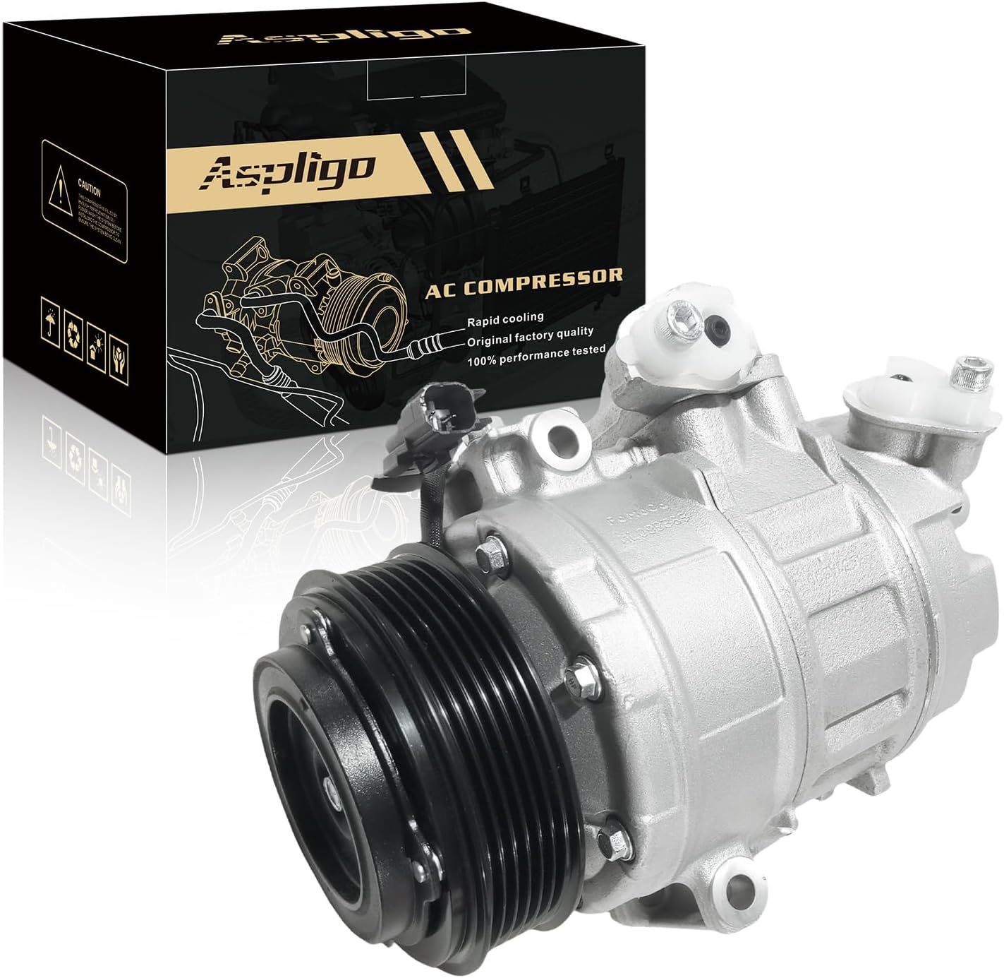 Air Conditioner AC Compressor Fits for Ford Police Interceptor Utility 2013-2015, Ford Explorer 2011-2019, with A/C Clutch, CO9777C AC Compressor, Replaces 68201076, BB5319D629DA, DB5Z19703A