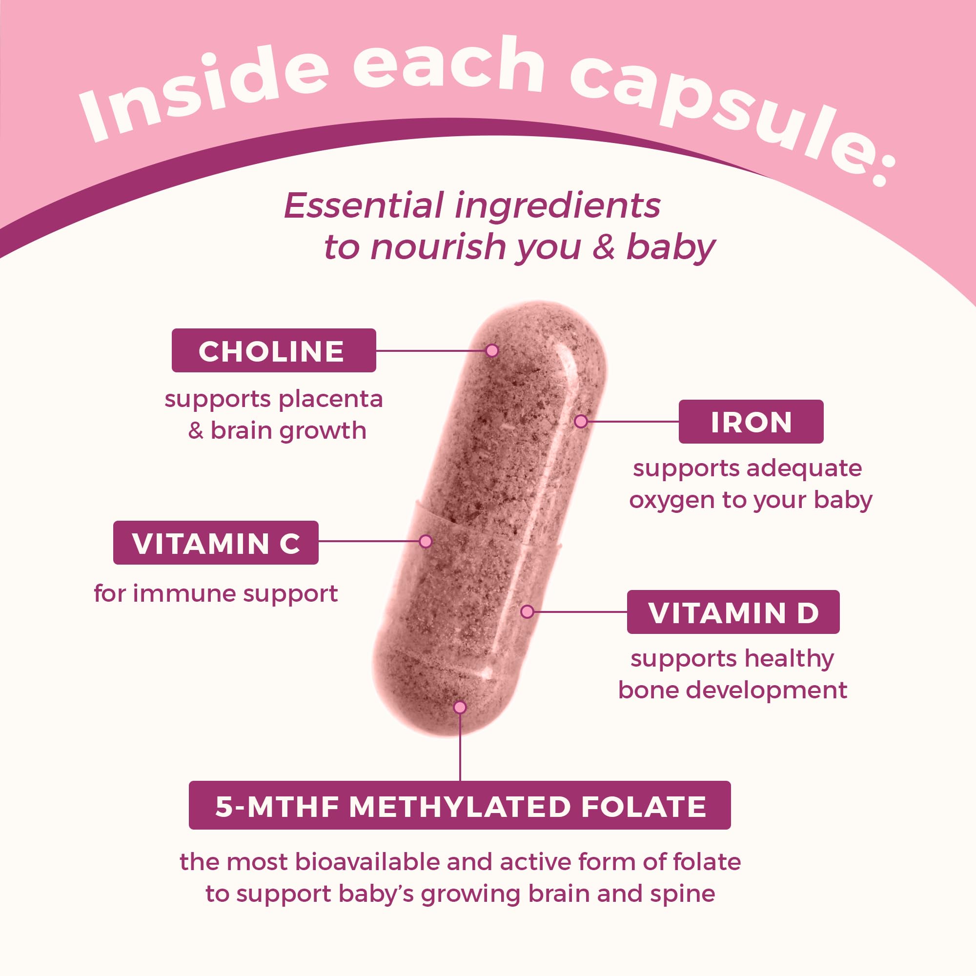 Prenatal Vitamins for Women - 20+ Essential Multivitamin Blend, 60 Capsules — Amazon image 3