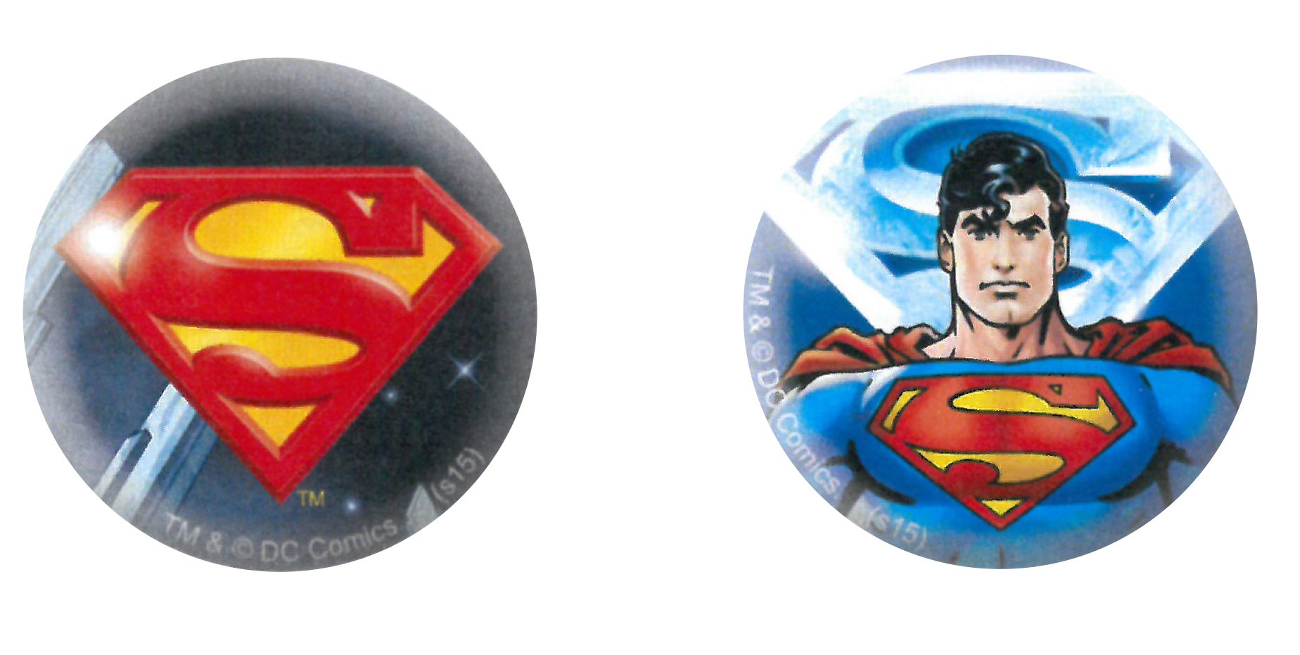 Joy Toy 301013 Superman 2,5 cm ze szkła, 4-częściowy w opakowaniu na prezent, 1 x magnes 8,5 x 9,5 cm