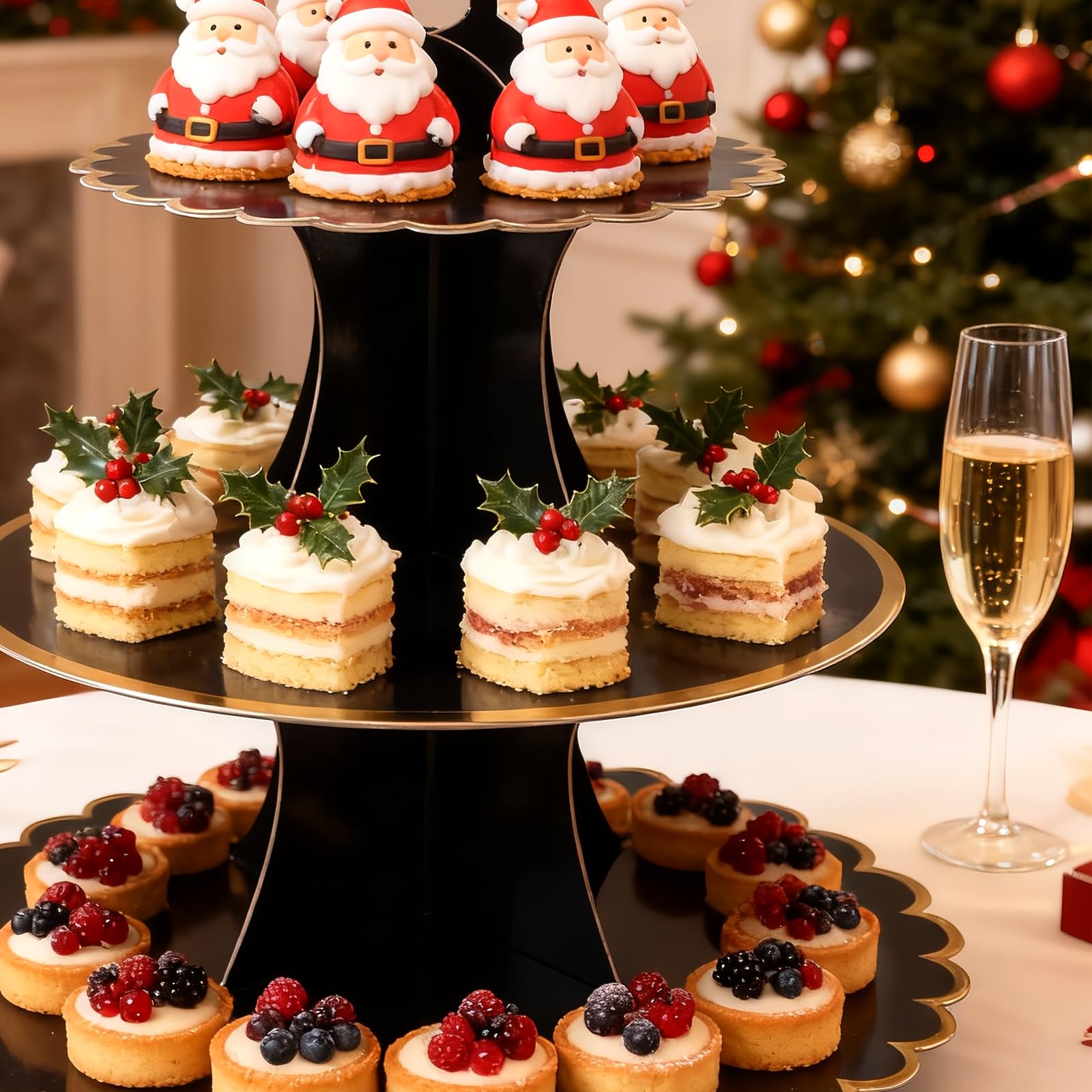6 sztuk etażerki do tortów z kartonu, 3 poziomy, stojak na cupcake's z kartonu, stojak na muffinki do babeczek, muffinów, na wesele, uroczystości'