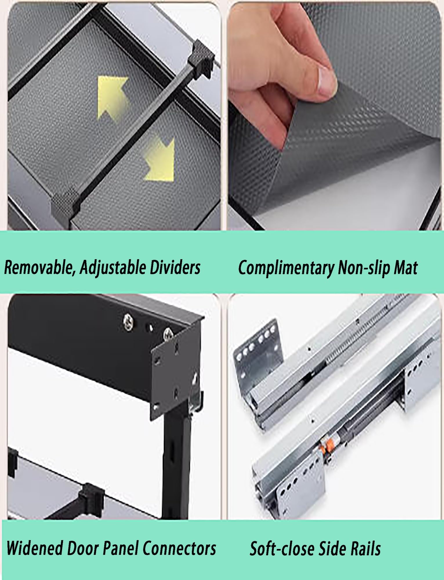 Organizer estraibile per armadietto, cassetto estraibile sotto il lavandino, cestino portaoggetti per cucina, bagno, vanità, sotto il lavandino