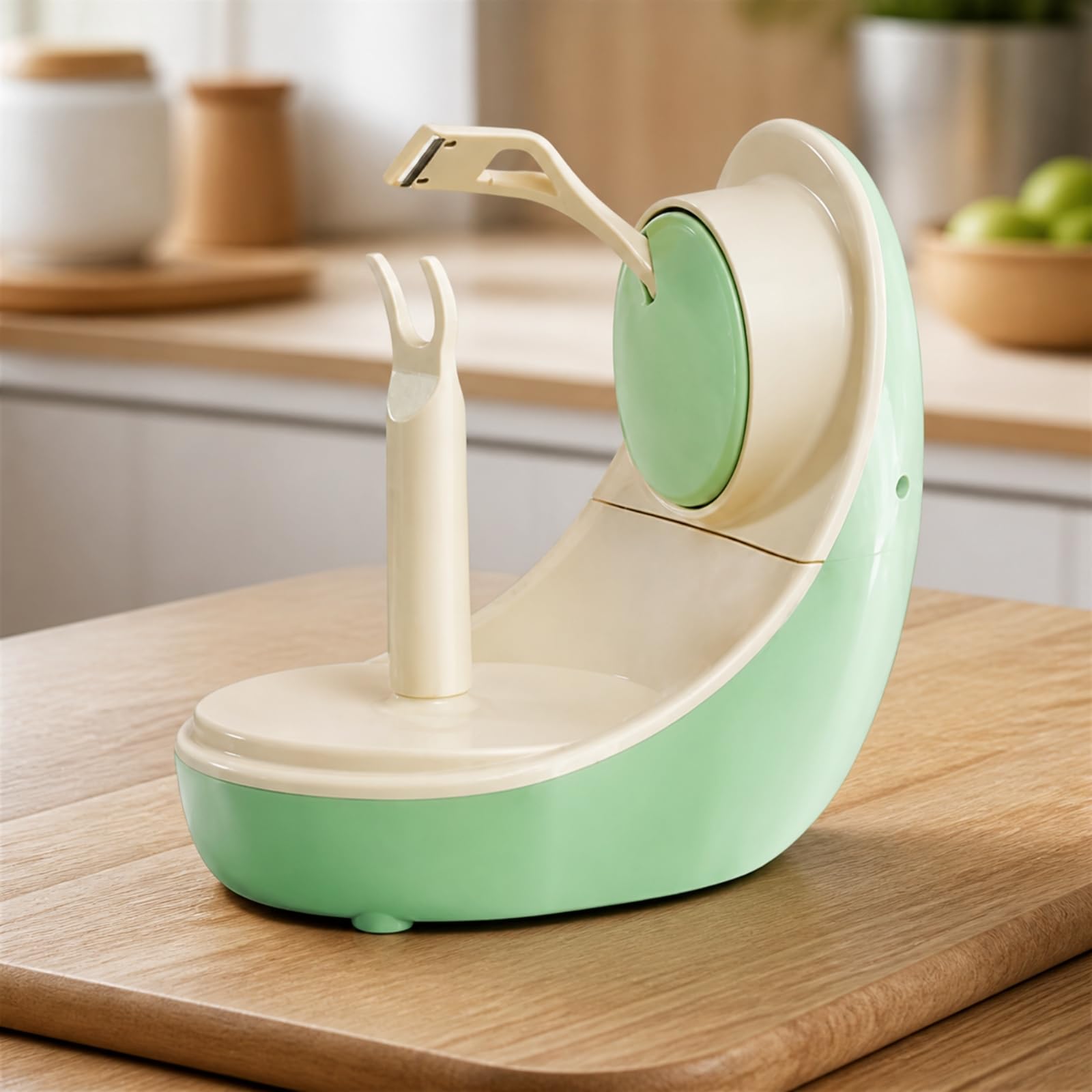 Harilla Elektrischer Schäler für Frische Früchte mit Rotationsfunktion Und Abnehmbarer Klinge für Schnelle Reinigung Und Täglichen Einsatz für Obstsalate Kuchen Dekoration Und Hausmannskost, Lila
