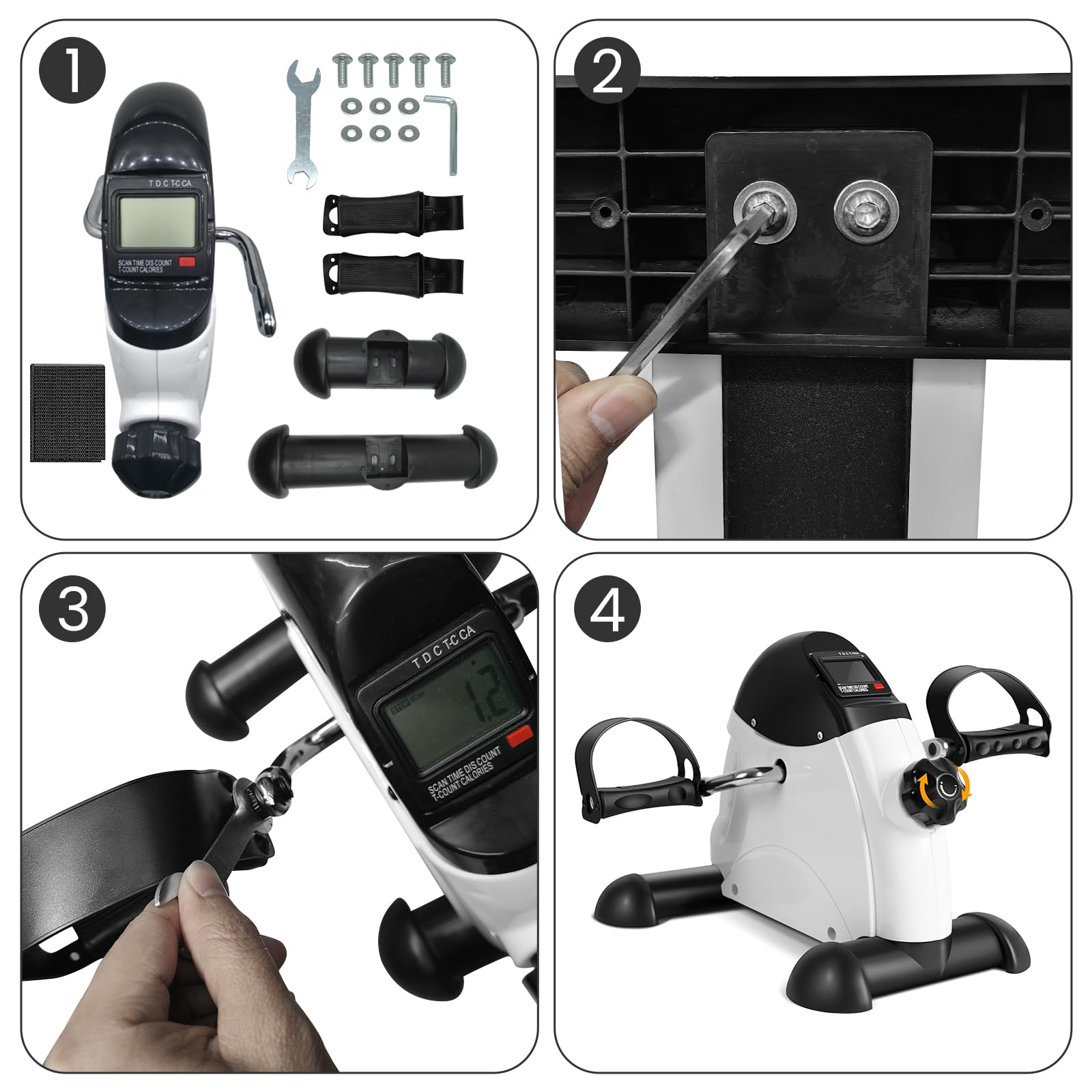 Pedales Estáticos Personas Mayores, Pedaleador para Ancianos y Mini Bicicleta Estática, Máquina de Pedalear Sentado para Entrenamiento en casa, Pantalla LCD — view 9