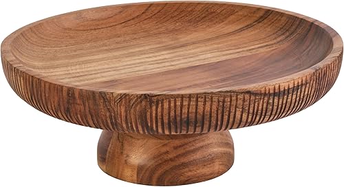 Miniatura 6 de Fitz and Floyd Caleb - Soporte de madera de acacia para tartas con patas de fruta, 12 pulgadas, color marrón