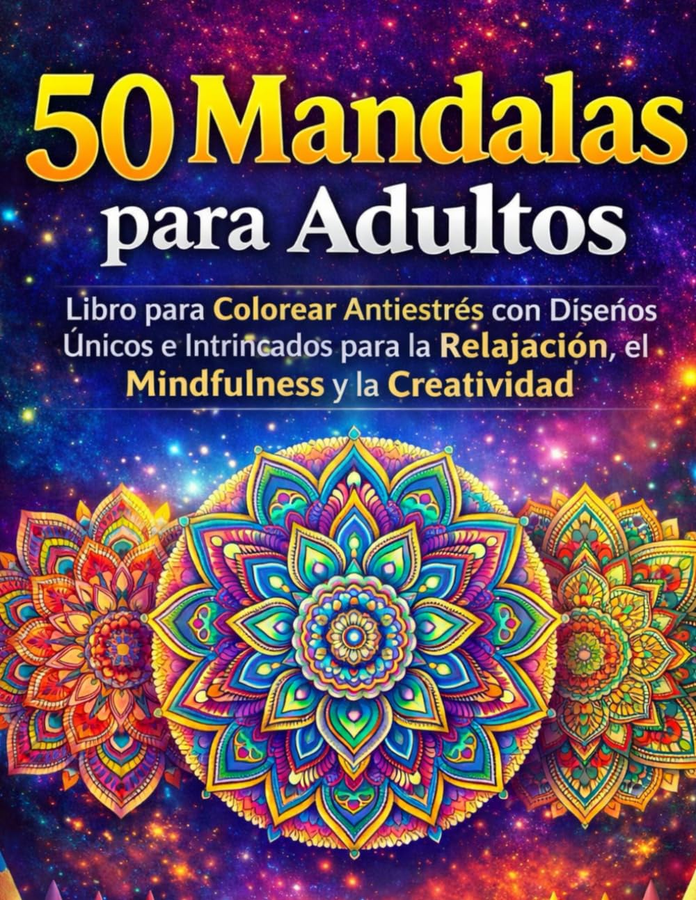 50 Mandalas para Adultos: Libro para Colorear Antiestrés. Diseños Únicos e Intrincados para la Relajación, el Mindfulness y la Creatividad