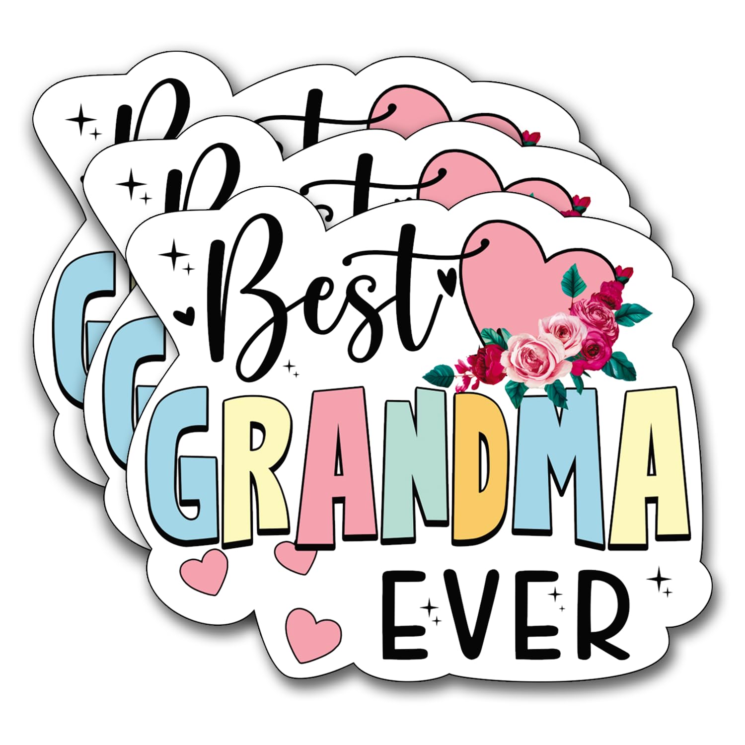 Photo 1 of (3Pcs) Best Grandma Ever Sticker, Decal Gifts Mom Decorate Books Laptop Phone Water Bottles Kindles Stickers Tumbler Sticker Waterproof Vinyl Decorate Sticker 3" Inch 2 packs
