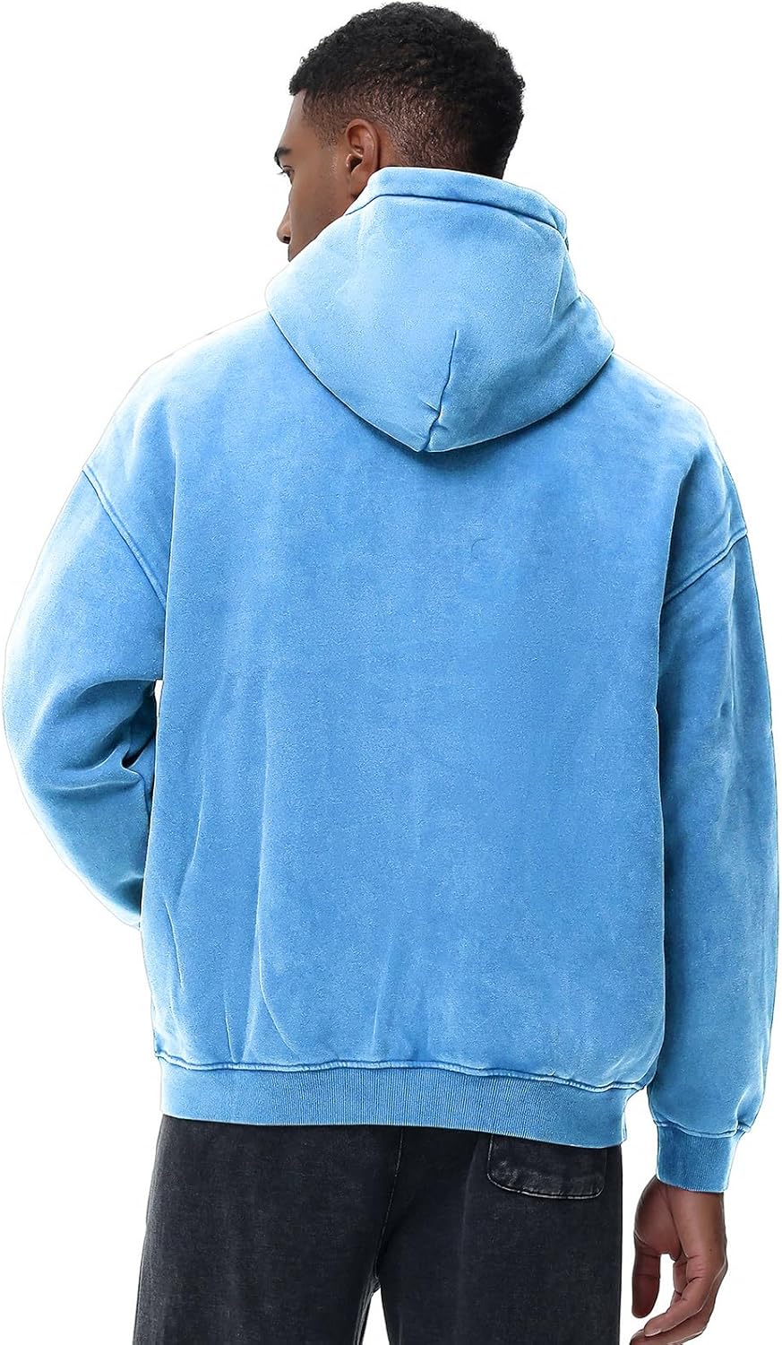 Mens Womens Fleece Double Zip Up Hoodies Oversized Acid Wash Vintage Heavyweight Sweatshirt Hooded Jacket