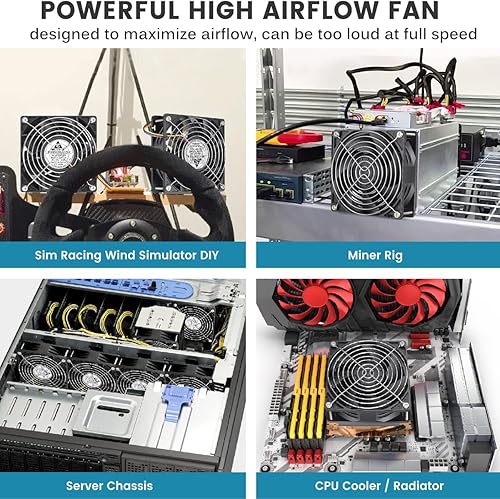 Miniatura 2 de GDSTIME Ventilador PWM 1238 4.724 in 12V PWM, 4.724 in x 1.496 in 213CFM DC Ventilador de enfriamiento sin escobillas