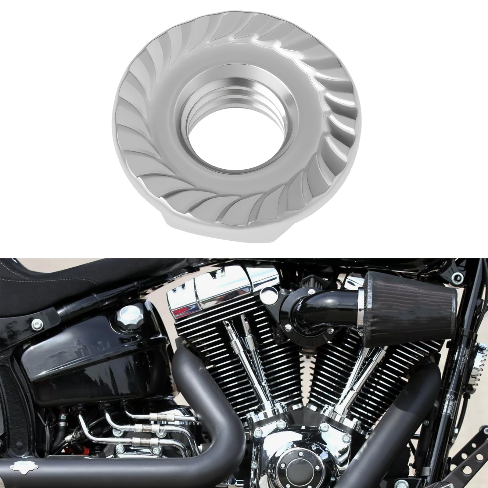 EMSea 4 Pezzi Dadi Flangiati Esagonali In Acciaio Inossidabile 5/16-24 UNF 7593 Compatibile Con Har-ley Davidson Big Twin Collettori Di Scarico