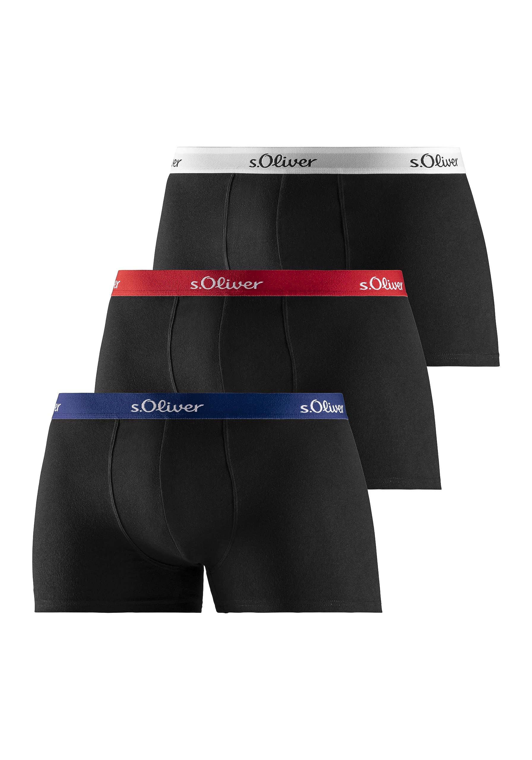 s.Oliver Pack Basic Men's Retro Shorts Underwear, 3 x black countered, L
