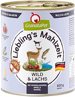 GranataPet Liebling's Mahlzeit Wild & Lachs, Nassfutter für Hunde, Hundefutter ohne Getreide & ohne Zuckerzusätze, Alleinfuttermittel, 6 x 800 g product image