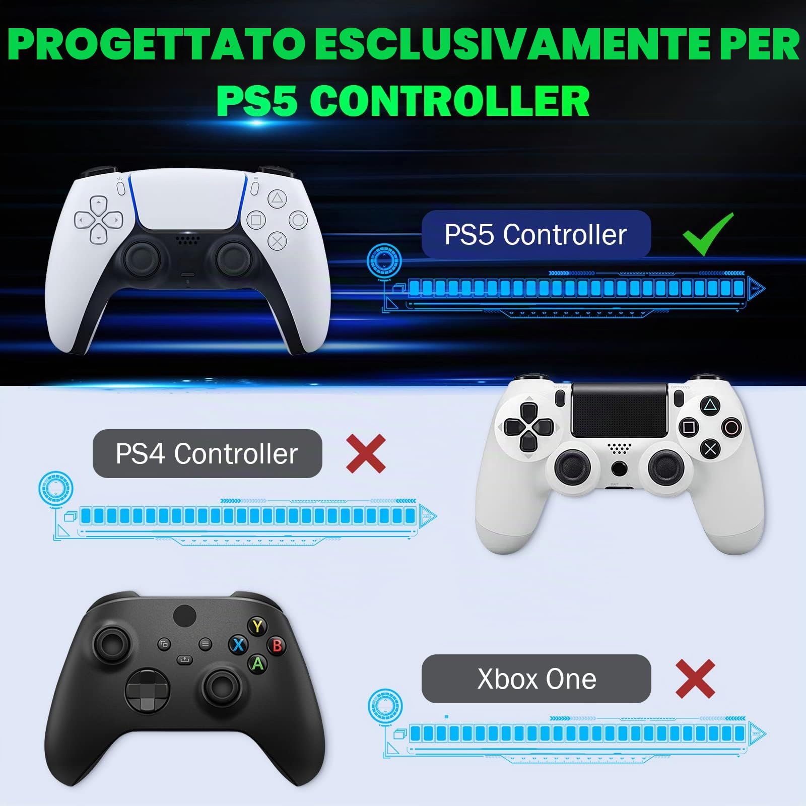 MoKo Tastiera Wireless per Controller PS5, Mini Tastiera Retroilluminata Bluetooth con Altoparlante e Porta di Audio, Chatpad Ricaricabile per Controller PS5 Accessori chat Vocale o Testuale, Nero