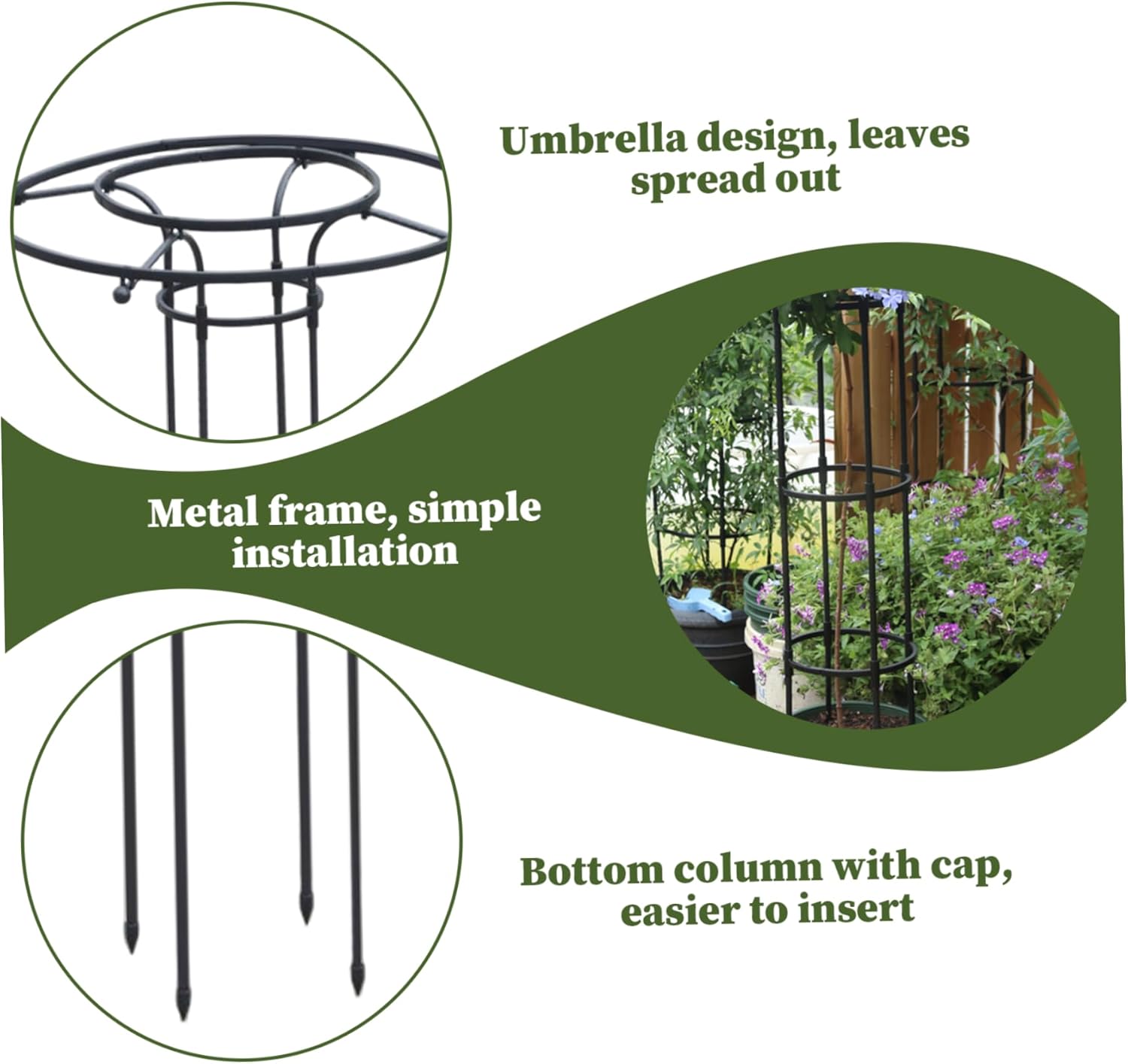 Garden Trellis for Climbing Plants, 82.7 Inch Adjustable Garden Obelisk, Outdoor Flower Trellis Cage for Roses, Clematis, Vines in Patio, or Containers
