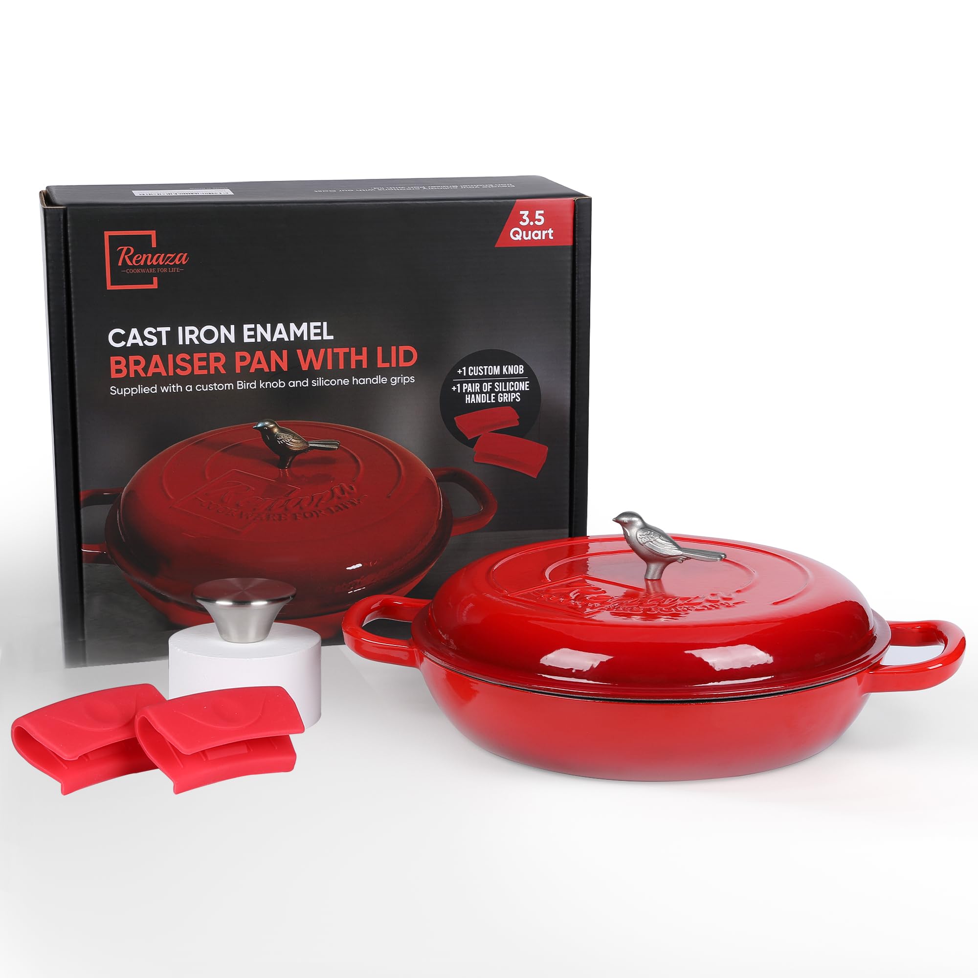 Cast Iron Pan Puricon Enameled Cast Iron Casserole Braiser Pan