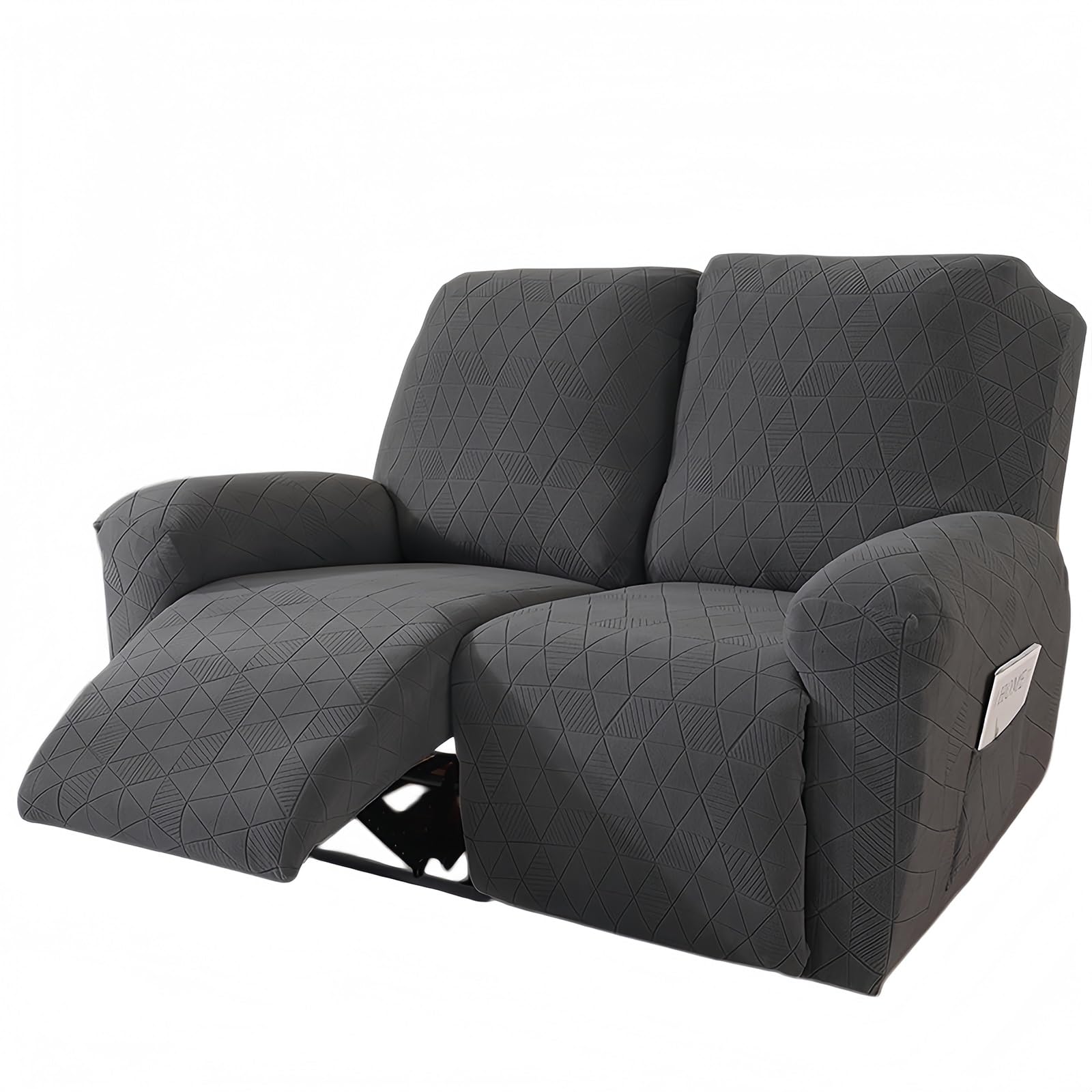 WoeiCuod 1 2 3 Seater Sofa Cover,slipcovers Polyester Stretch Sofa Covers Argyle Slipcovers Stain Resistant Scratch Resistant Easy Clean Recliner Armchair Covers For Living Room(Gray 1,Double)