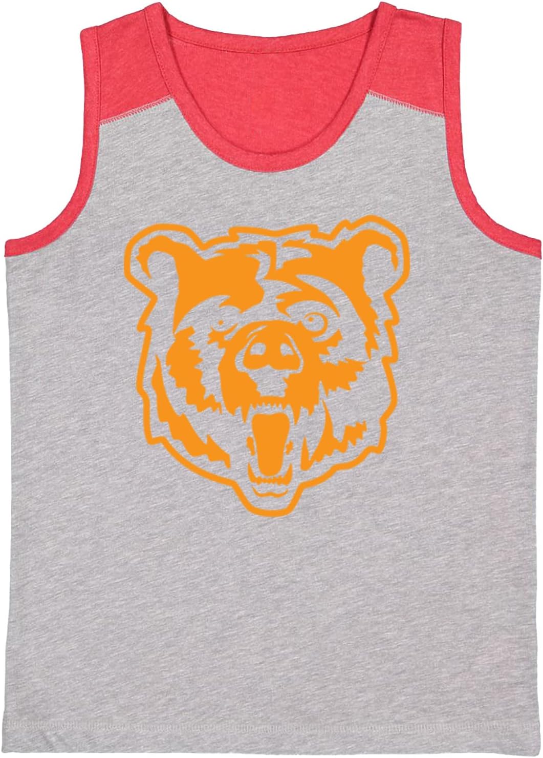 Bear Head - Sports Football Mascot Youth Contrast Back Tank Top