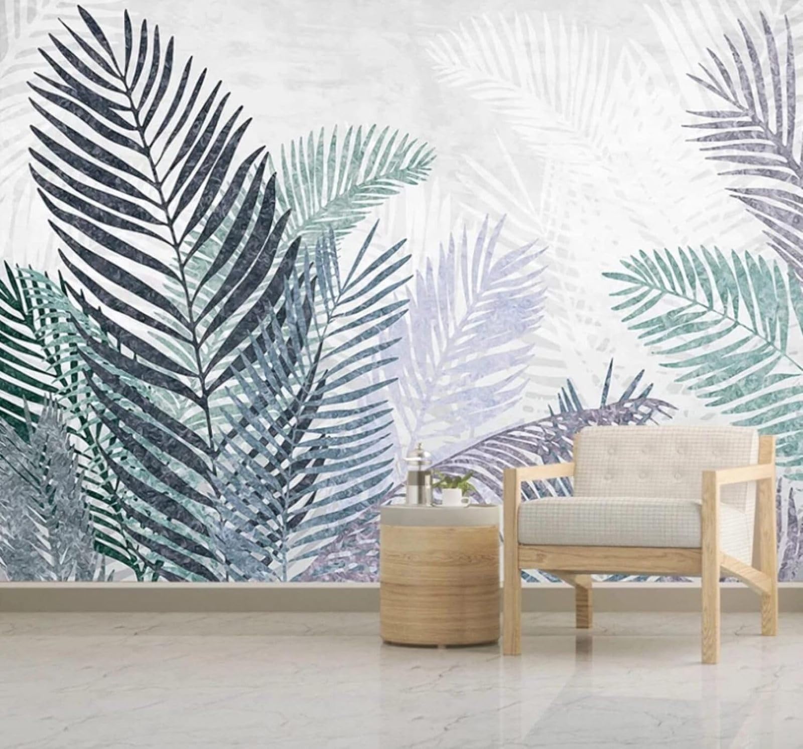 XLMING Abstract Retro Hand Drawn Plants Leaves 3D Wallpaper Luxury Home Dining Decor Paste Sofa Living Room The Wall for Bedroom Mural-150cm×105cm