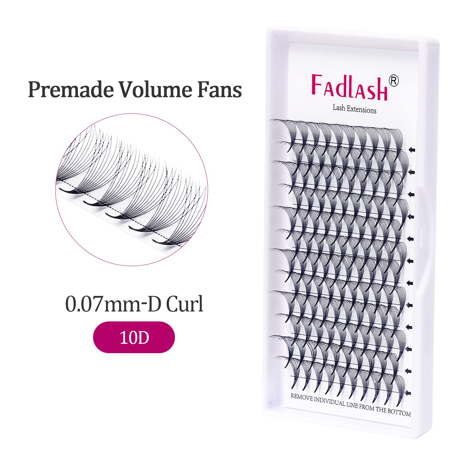 Volumen Ruso 10D 0.07mm C Curl 15mm Prefabricados Extensiones de Pestañas Volume Lashes Extension Ruso Pestañas — view 255