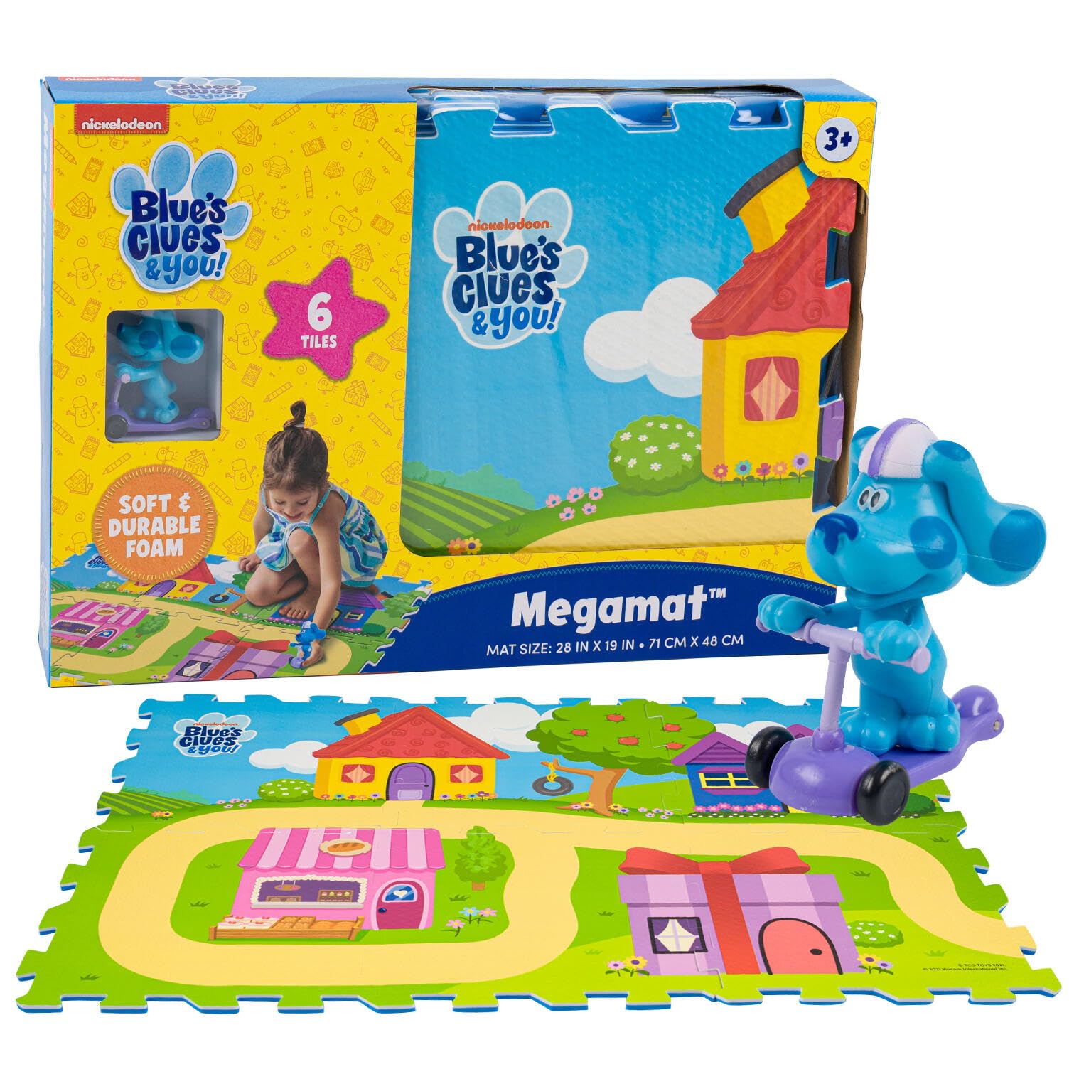 Blue's Clues & You Foam Megamat with Blue on Scooter