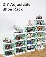 Vista 5 de LÜZHONG 6 Tiers Narrow Corner Shoe Rack, Vertical Shoe Tower, Space Saving DIY Free Standing Shoes Storage Organizer for Small Entryway, Closet
