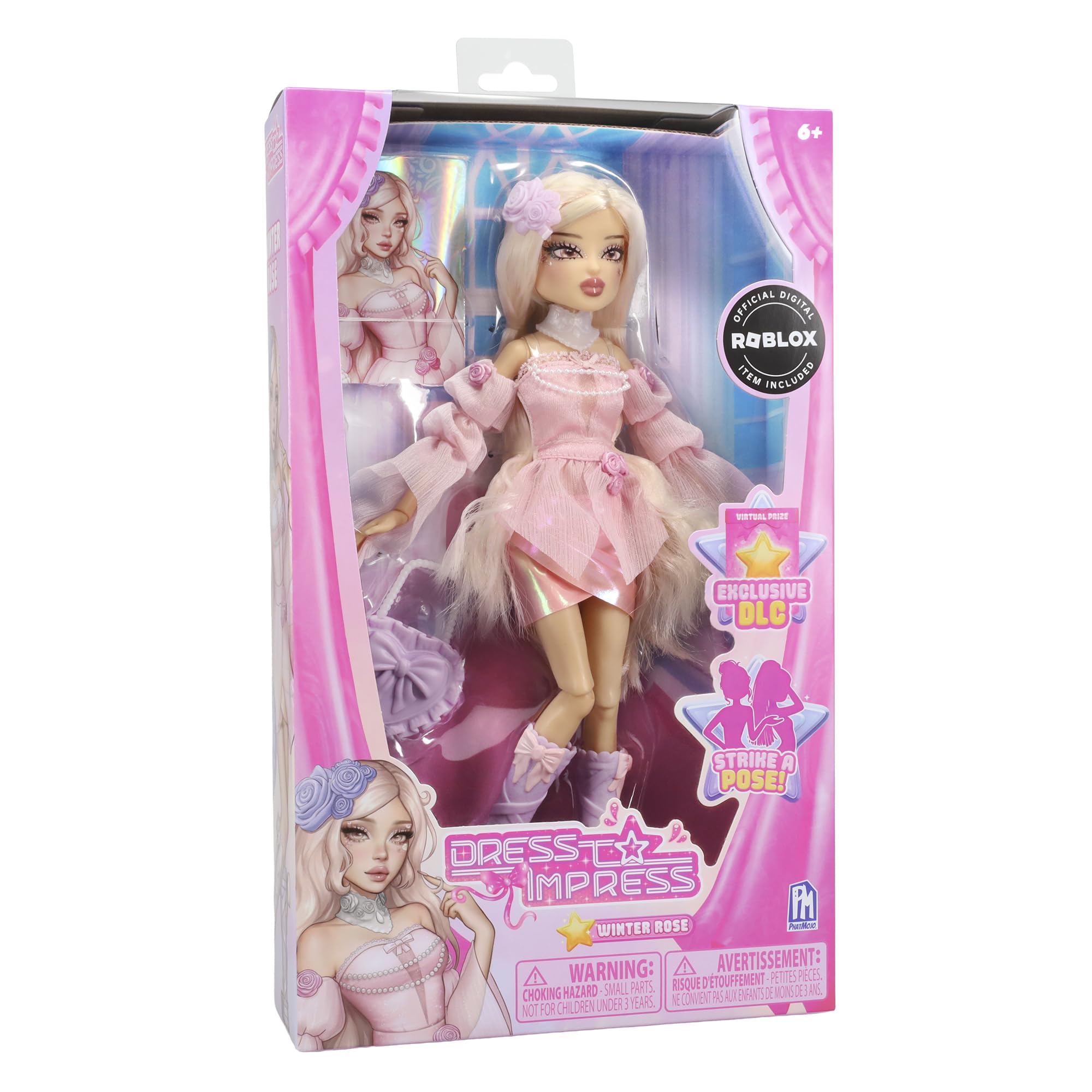 Dress To Impress - Winter Rose Fashion Doll - Series 1-11.5-Inch Tall - Includes DLC Code Redeemable on Roblox - Officially Licensed Doll by PhatMojo