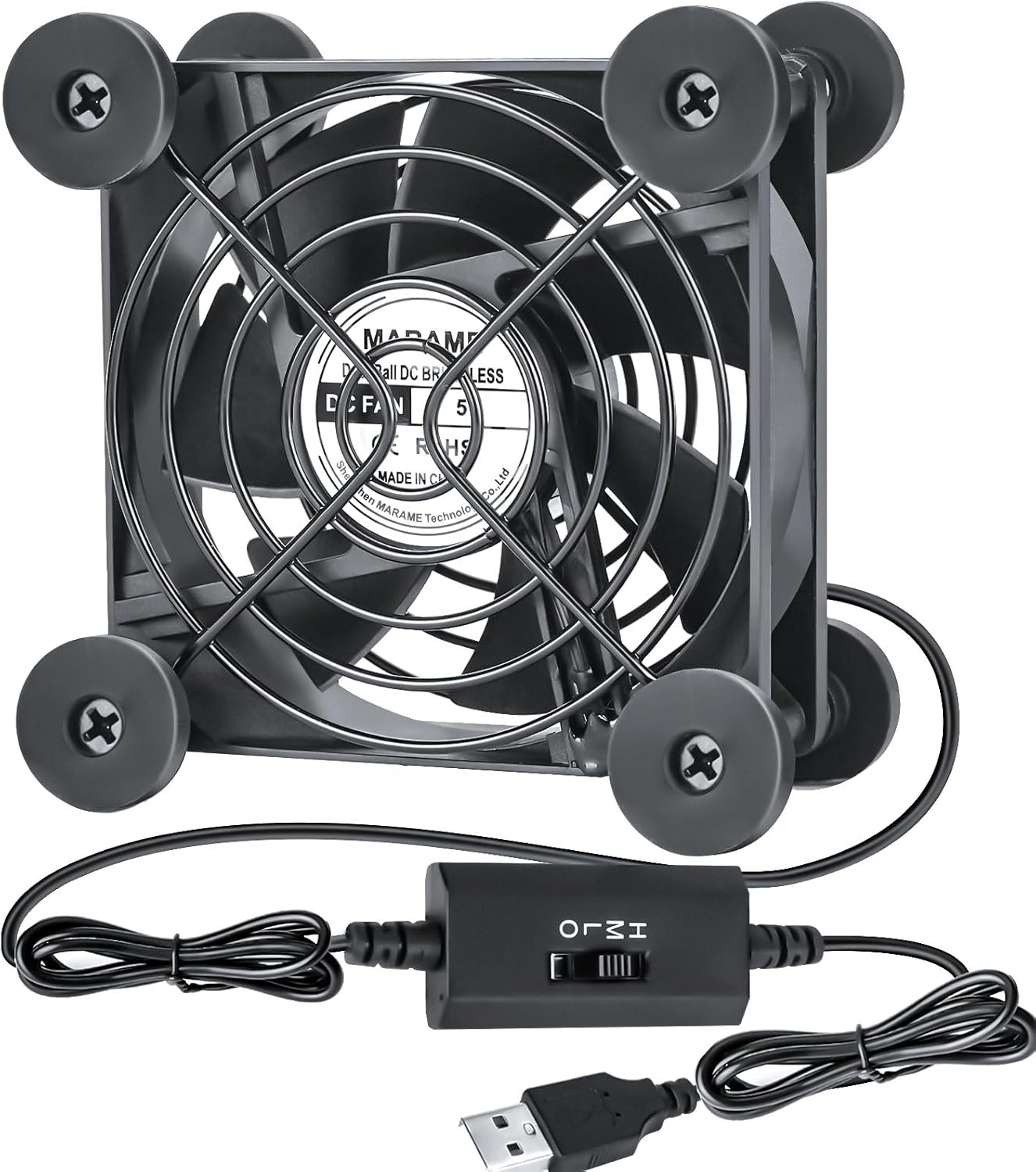 Small USB Computer Fan 80mm, 5V USB Powered Fan for Receiver DVR Playstation Xbox Computer Cabinet Cooling