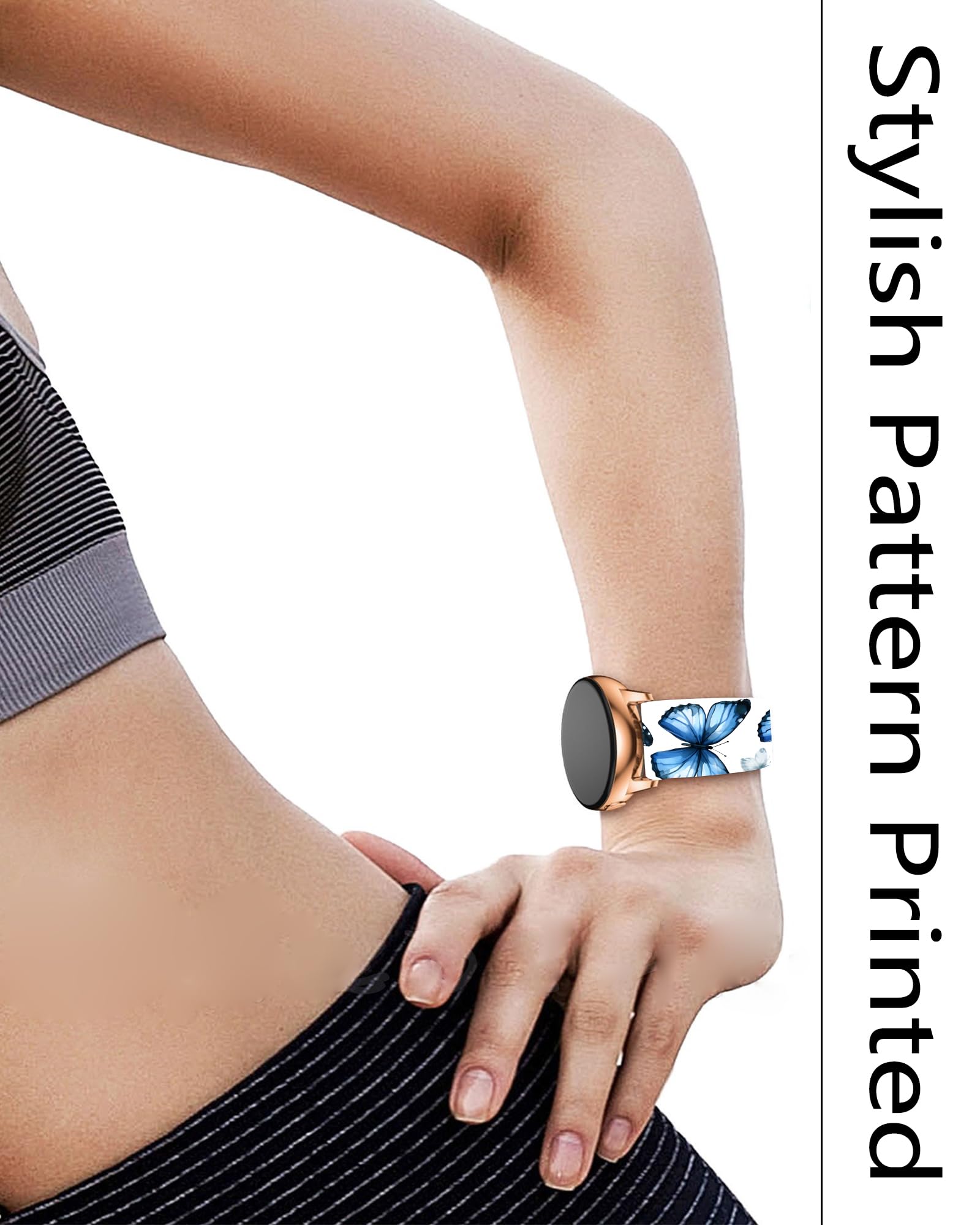 Correas deportivas de silicona de 20 mm compatibles con Galaxy Watch 6/Watch 5/Galaxy Watch 4 de 40 mm, 44 mm, Classic 42 mm, 46 mm, Watch 3 de 41 mm, Active 2, correa de repuesto para mujeres