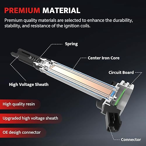 Miniatura 4 de Paquete de 4 bobinas de encendido para Toyota Camry L4 2.4 2.4L 2002 2003 2004 2005 2006 2007 2008 2009 2010 Toyota Camry, 01-08 Rav4, 02-06 Solara,