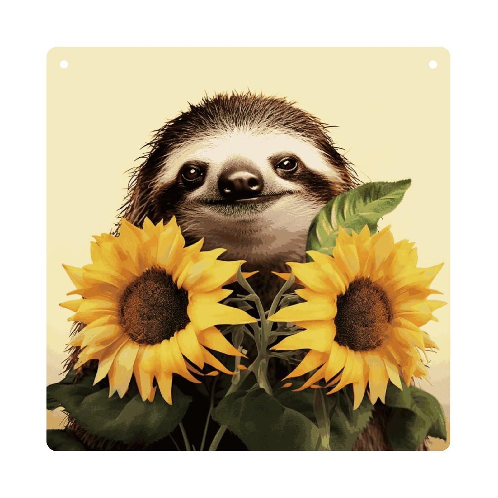 Adfgyerh Style Sloth Sunflower Hanging Ornaments Window Hanging Modern Acrylic Decor For Living Room Bedroom Dining Room Hallway Office Wall Decor, 8X8 In