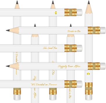 Bridal Shower Pencils for Party Games, 50 Pack, 4 In Mini Pencils