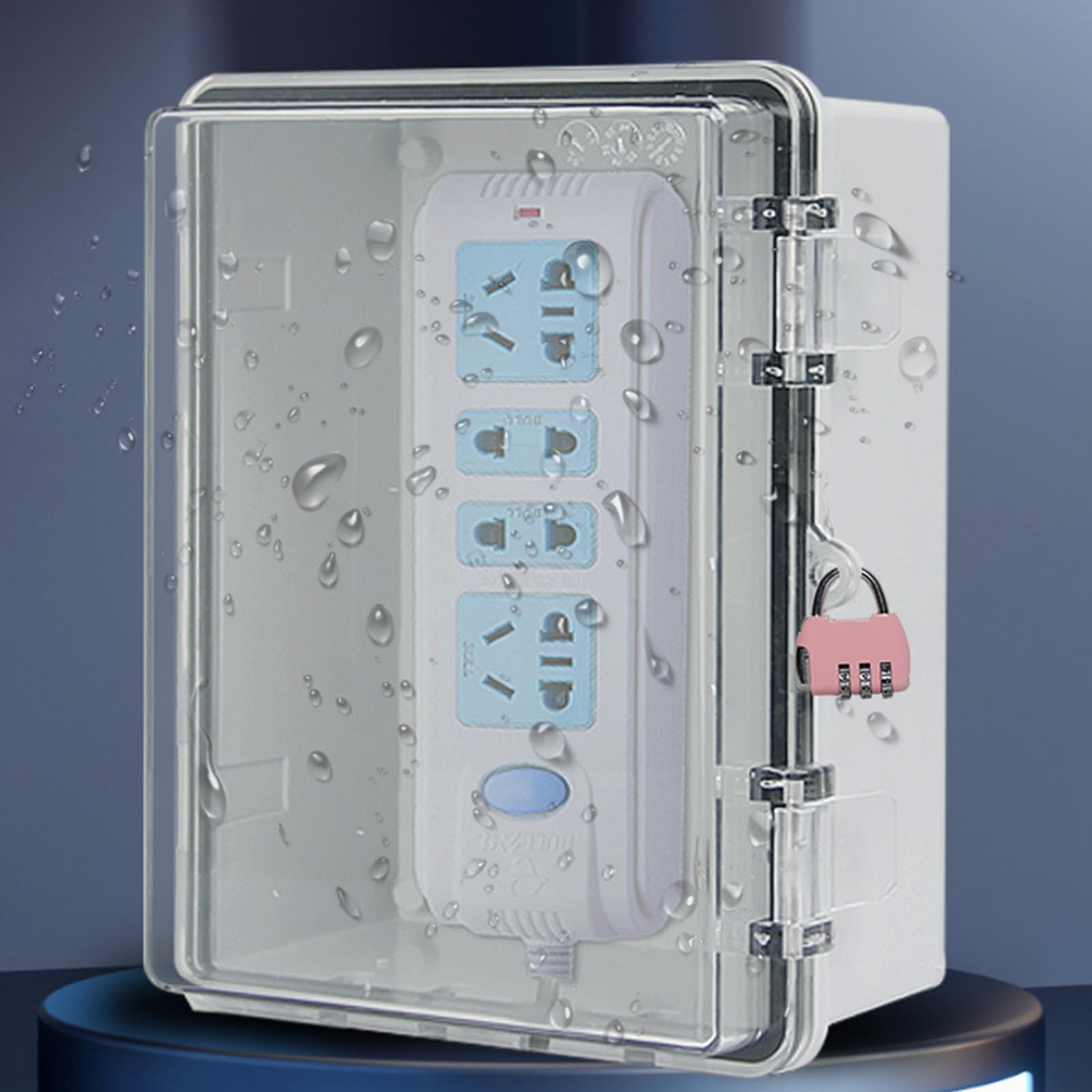 Wasserdichte Elektrobox für den Außenbereich mit Wetterschutz in Garten Terrasse