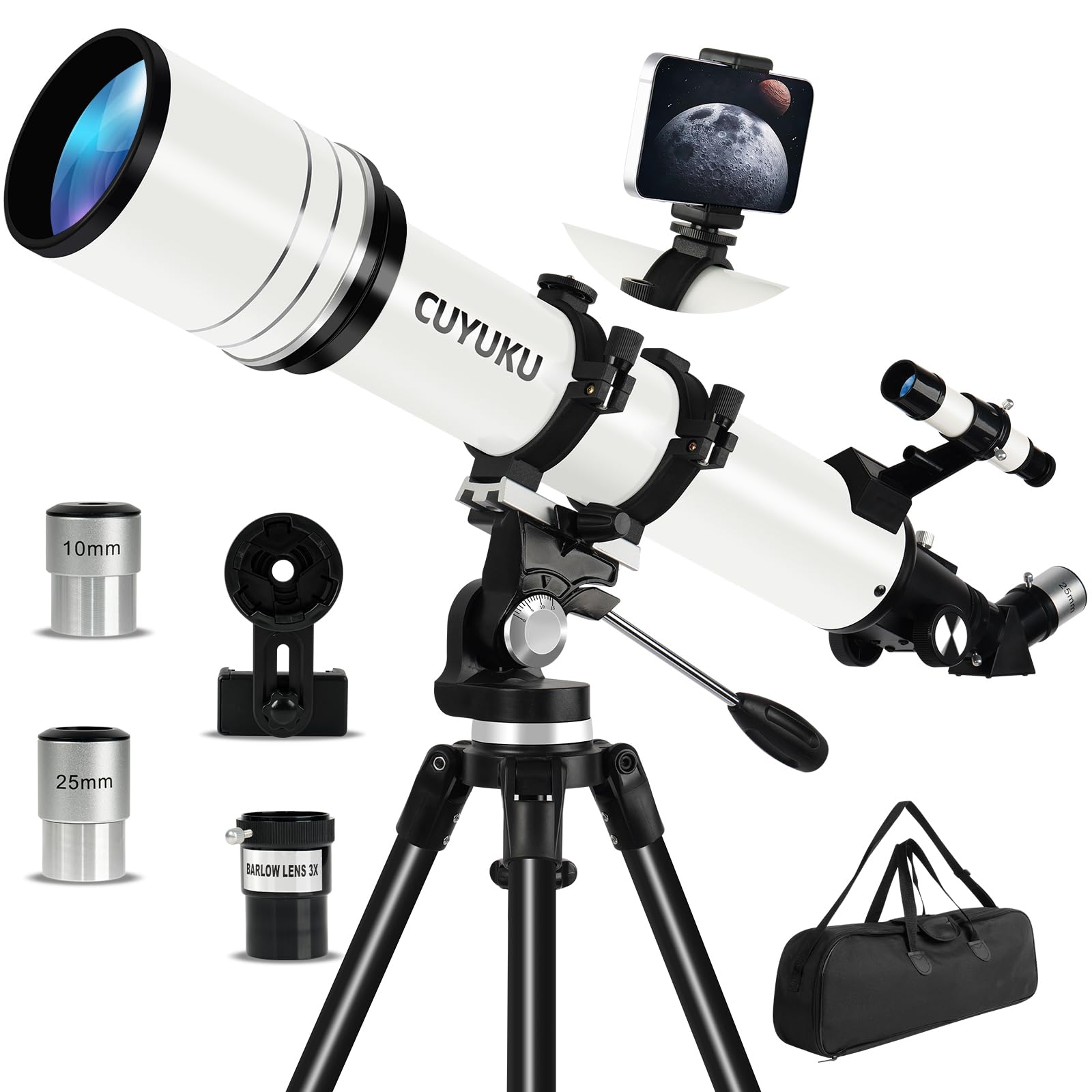 Photo 1 of *MISSING PARTS - see clerk notes*
90mm Aperture 800mm AZ Mount Refractor Telescope for Adults High Powered,CUYUKU Telescopes for Adults Astronomy,Telescopio Profesional,Simple to Install and Easy to Operate