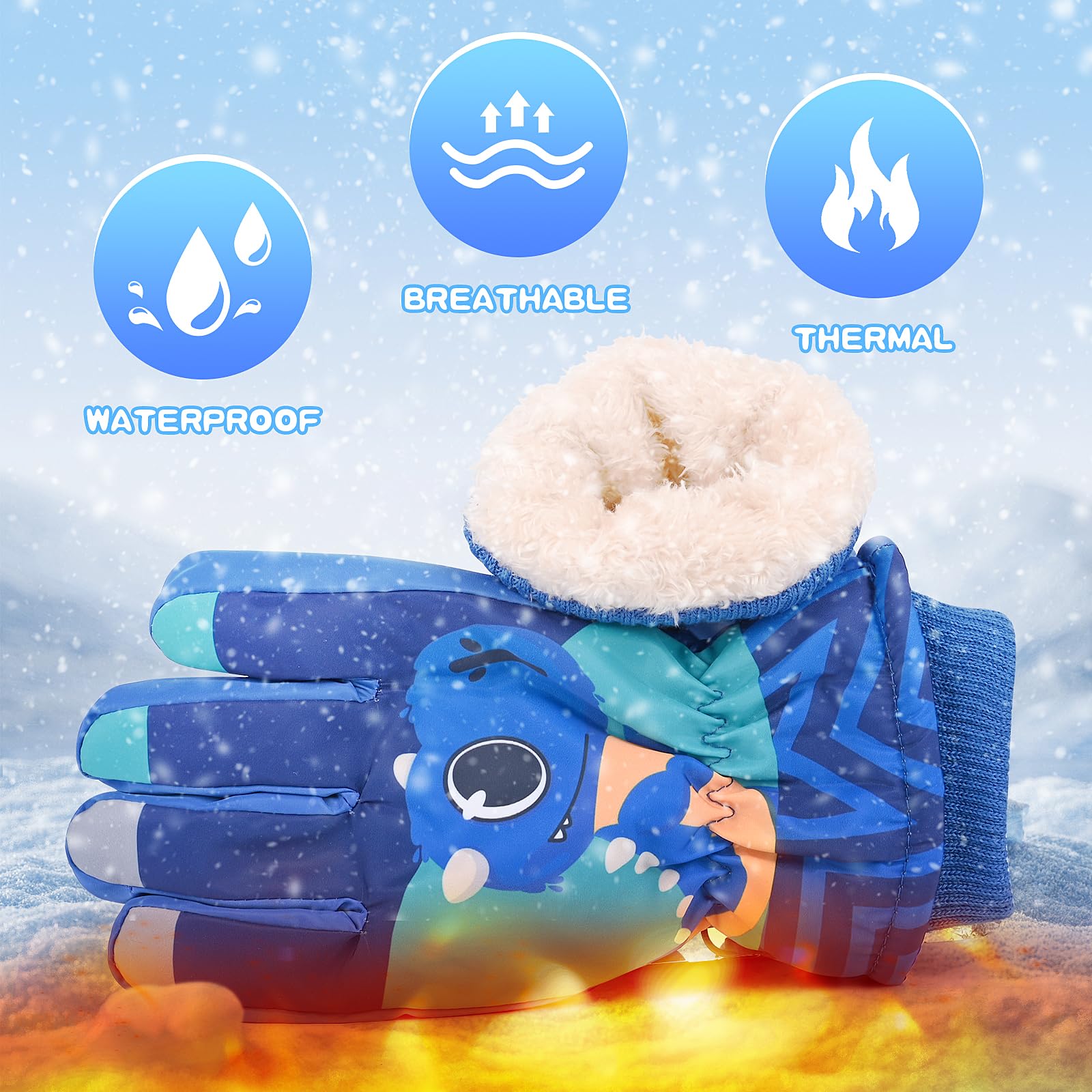 Gants De Ski Enfants Blumacht - Chauds, Imperméables Pour Garçons 8-14 Ans
