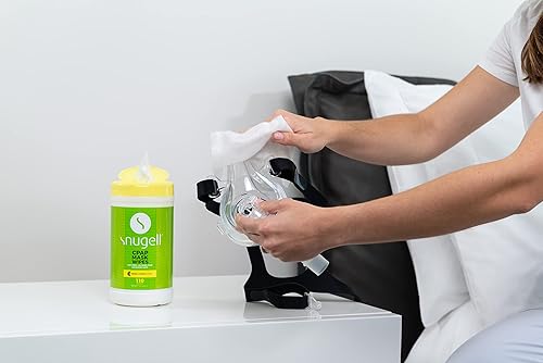 Miniatura 7 de Snugell - Toallitas para mascarilla CPAP (3 botes, 110 unidades) - Aroma cítrico - 100% algodón suave - Sin pelusa y alcohol - Seguro para la piel