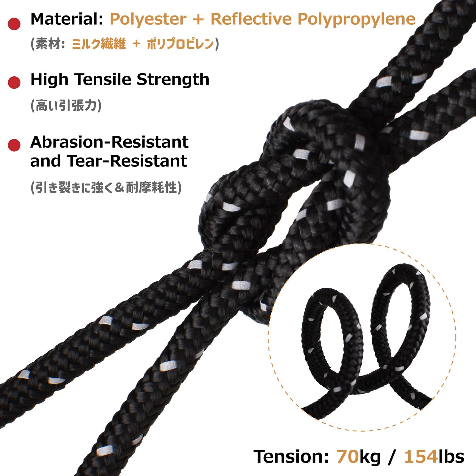 キャンプ　テントロープ4mm 長さ200m Amazon.co.jp: Azarxis テントロープ 4mm ガイロープ 反射材入り