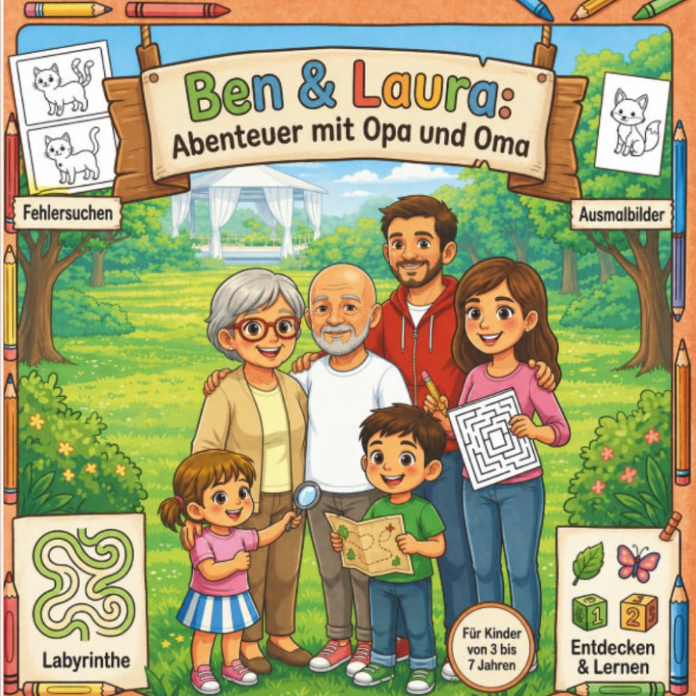 Ben & Laura – Lustige Fehlersuch-Abenteuer mit Opa und Oma: Gemeinsam Entdecken,Spielen&Lernen
