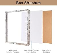 Vista 51 de Califortree 12x16 Large Shadow Box Frame with Soft Linen Back - Metal Push Pins Included, Memory Shadow Box Display Case for Bouquet Awards Medals