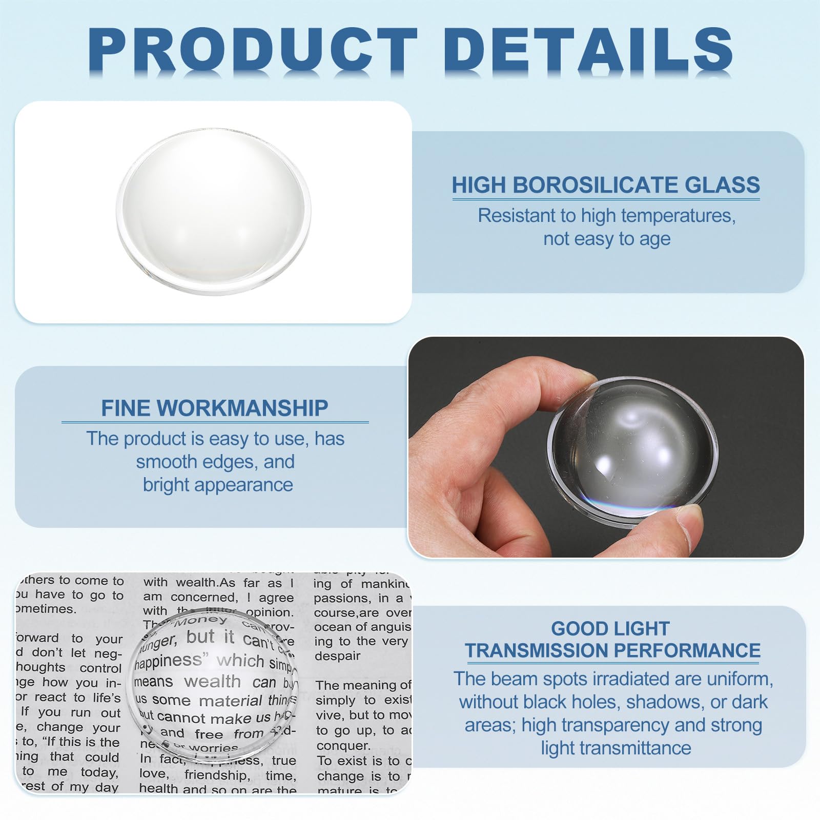 PATIKIL Diameter 50mm Flat Convex Lens - Image 3