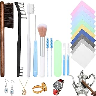 Jewelry Cleaning Kit,20 Pcs Jewelry Cleaner Brush Tool Set-Cleaning Poli...