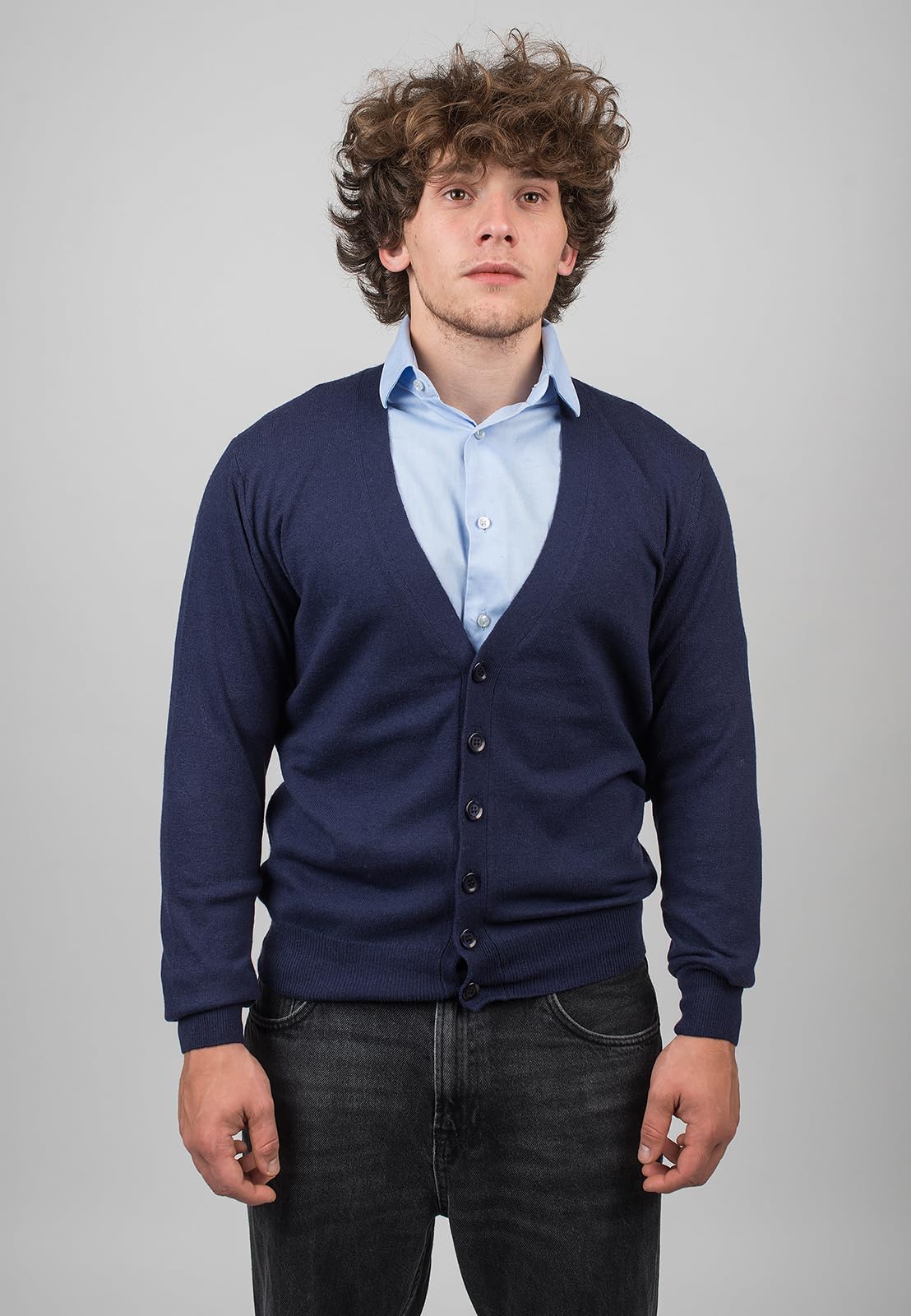 DALLE PIANE CASHMERE Cardigan Uomo Misto Cashmere Lana | Maglione caldo e morbido per autunno e inverno, elegante da regalare per lei e per lui, autentico lusso Made in Italy