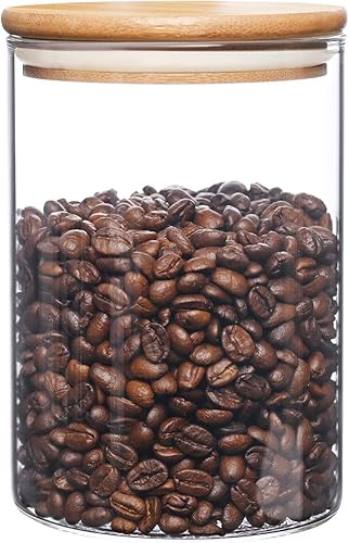 umieo Recipientes de vidrio para almacenamiento de alimentos con tapas de bambú, tarros grandes de vidrio para almacenamiento de alimentos para