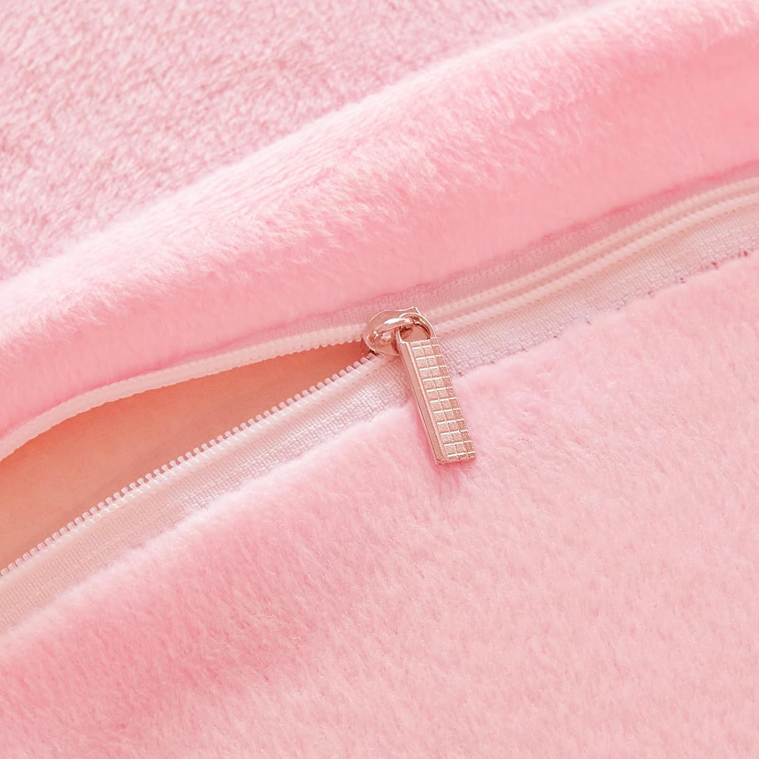 Pink Fluffy Pillow Covers, Fuzzy Plush Furry Shaggy Faux Fur Pillow Cases for Bedroom décor, Soft Pink Pillow Covers 26"x20" with Zipper Closure, Decorative Set of 2 - Image 6