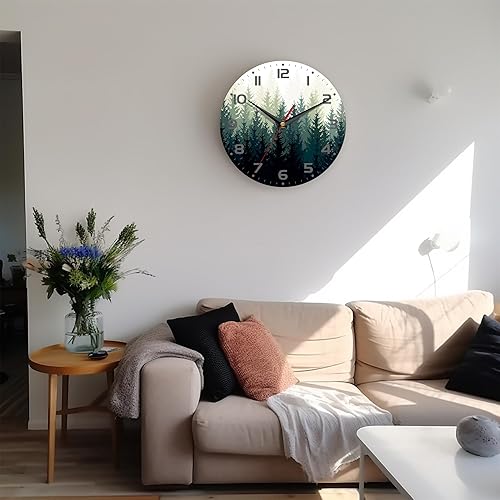 Miniatura 7 de Reloj de pared, 10 pulgadas, silencioso, sin tictac, decoración de cocina para el hogar, funciona con pilas, para baño, dormitorio, sala de estar,